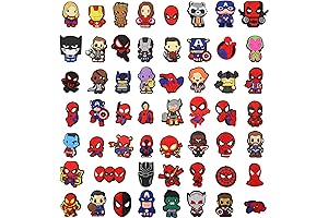 55-Piece Clog Shoe Charms Pack: No-Repeat Marvel Comic Shoe Decorations