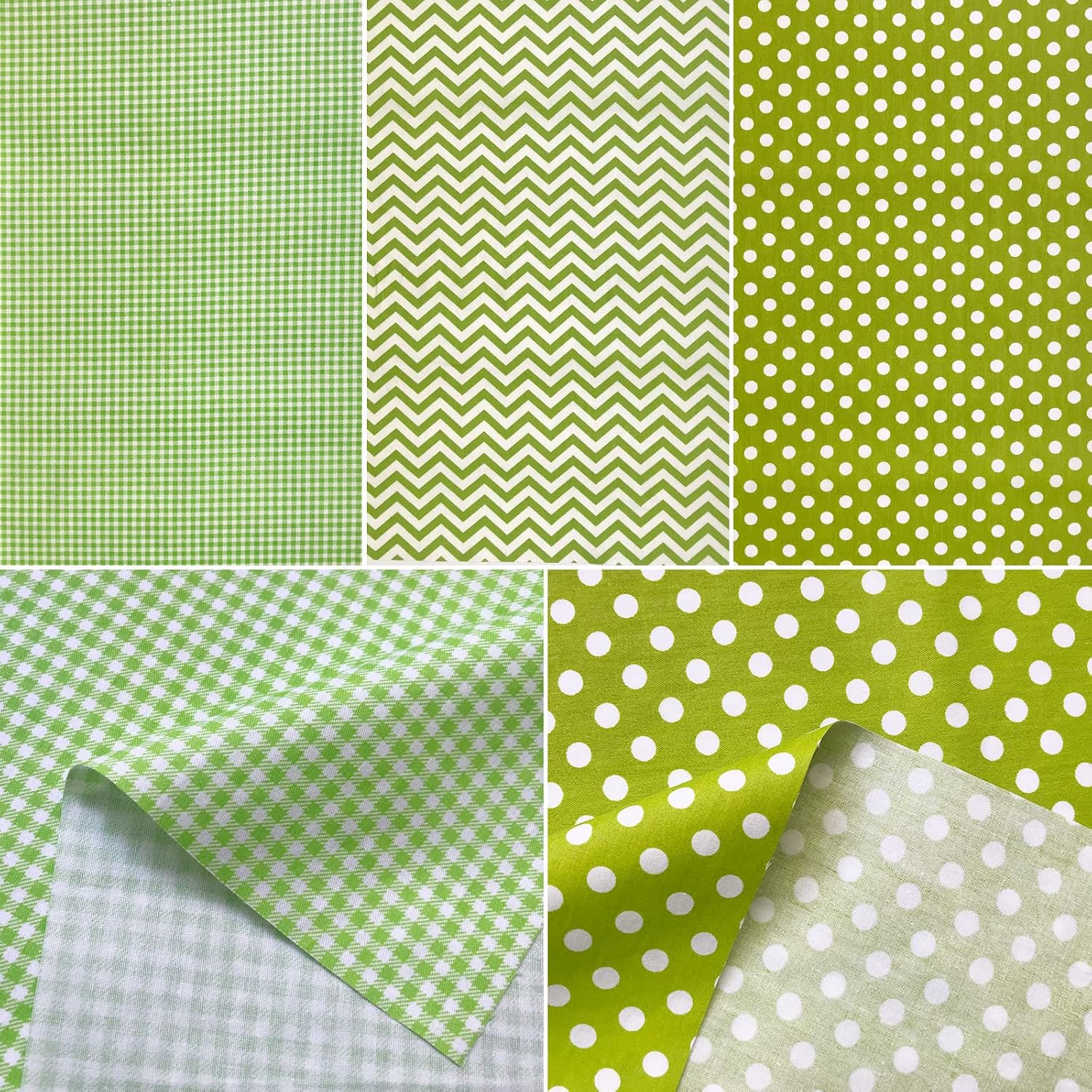 Quilting Fabric Misscrafts 8pcs 100% Cotton Craft Fabric Bundle Fat Quarters 18" x 22" Multicolored for Patchwork DIY Sewing Scrapbooking Green Plant image 3