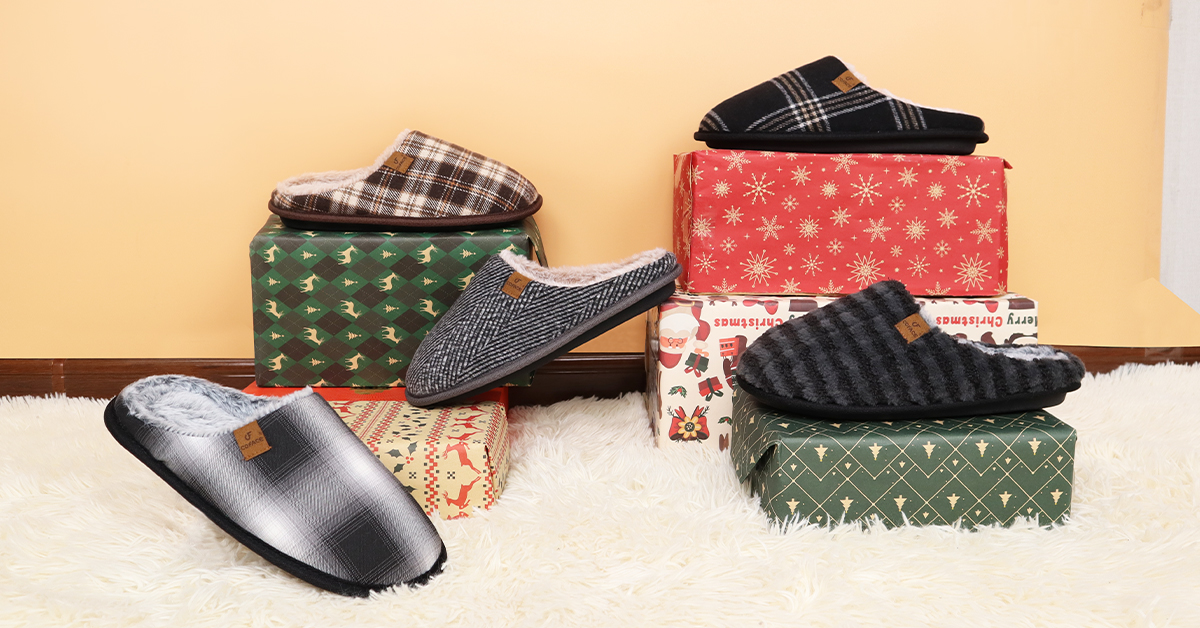 Amazon.com | COFACE Mens Warm House Slippers Cozy Memory Foam