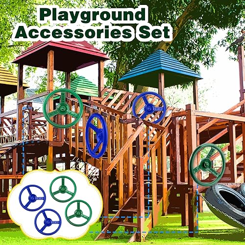 Miniatura 6 de Juego de 4 columpios de plástico para volante, parque infantil, barco pirata, accesorios para niños, exteriores, jardín, patio trasero, sala de