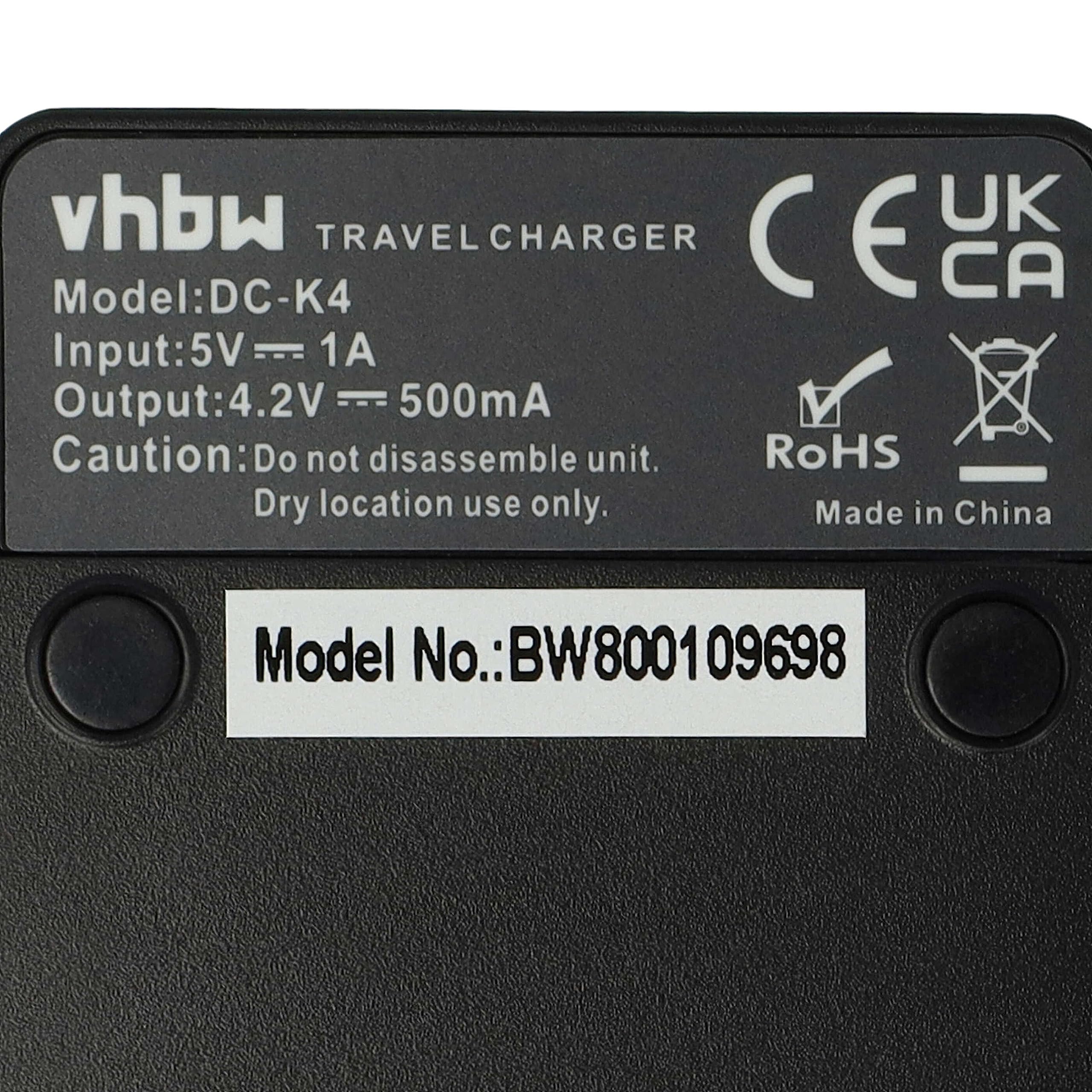 vhbw caricabatterie USB compatibile con Casio Exilim EX-H15 HI-Zoom batterie di videocamera, reflex - Stazione di ricarica