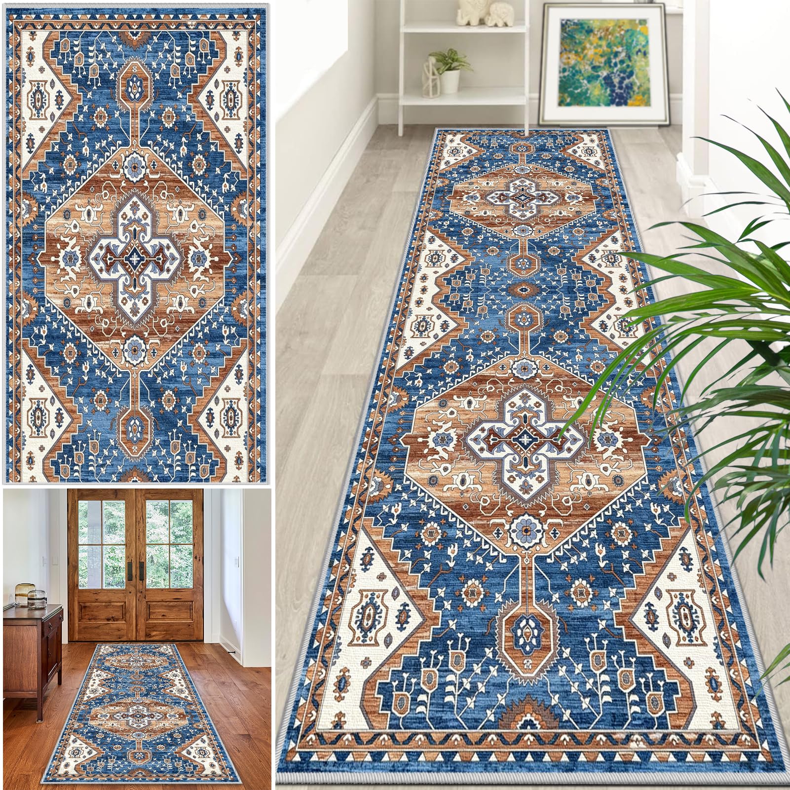 Tappeto Passatoia Corridoio Antiscivolo per Cucina 120 x 350 cm