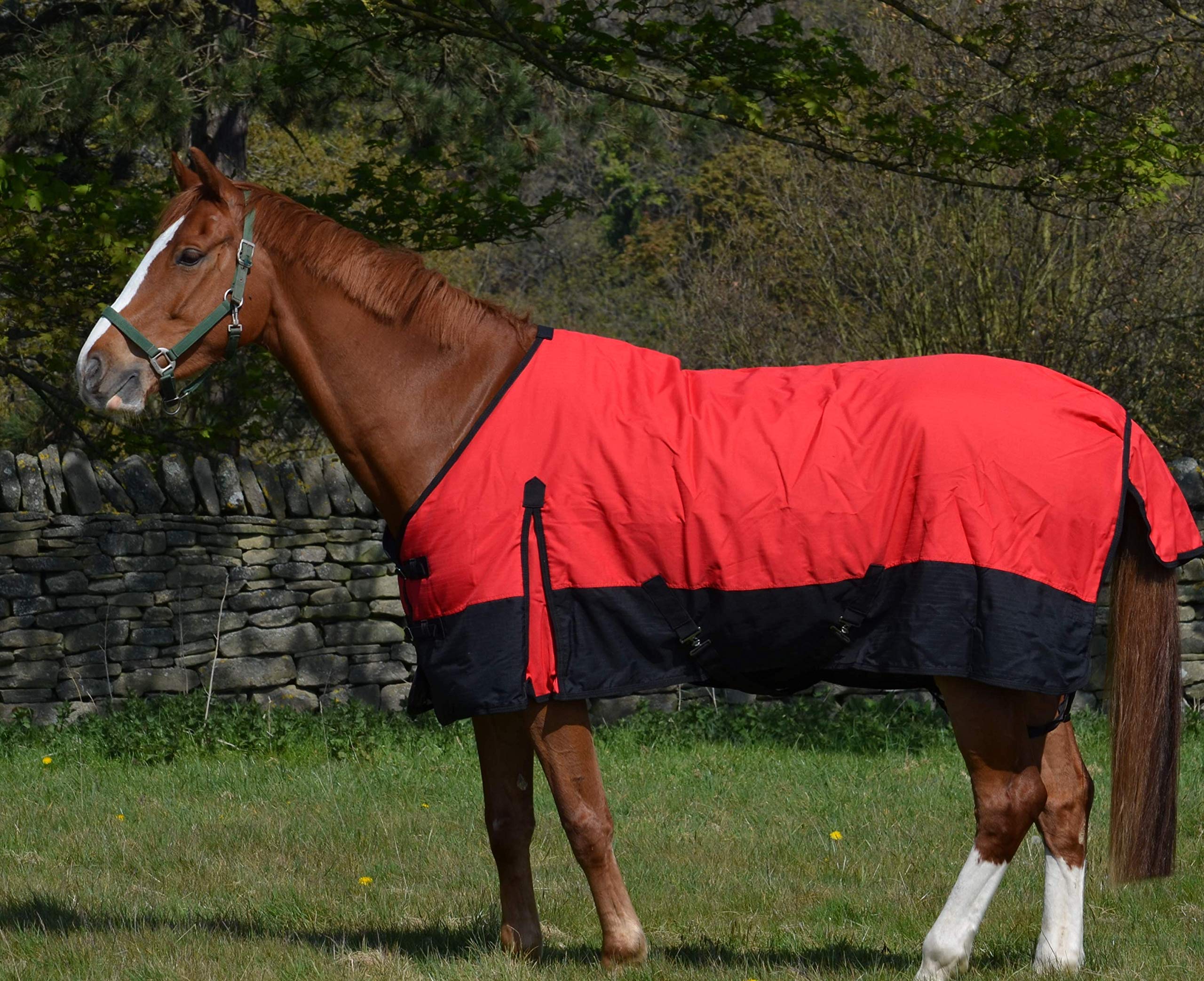 Coperta leggera impermeabile per cavallo 600d, imbottitura 100 g, collo standard – 1,8 m