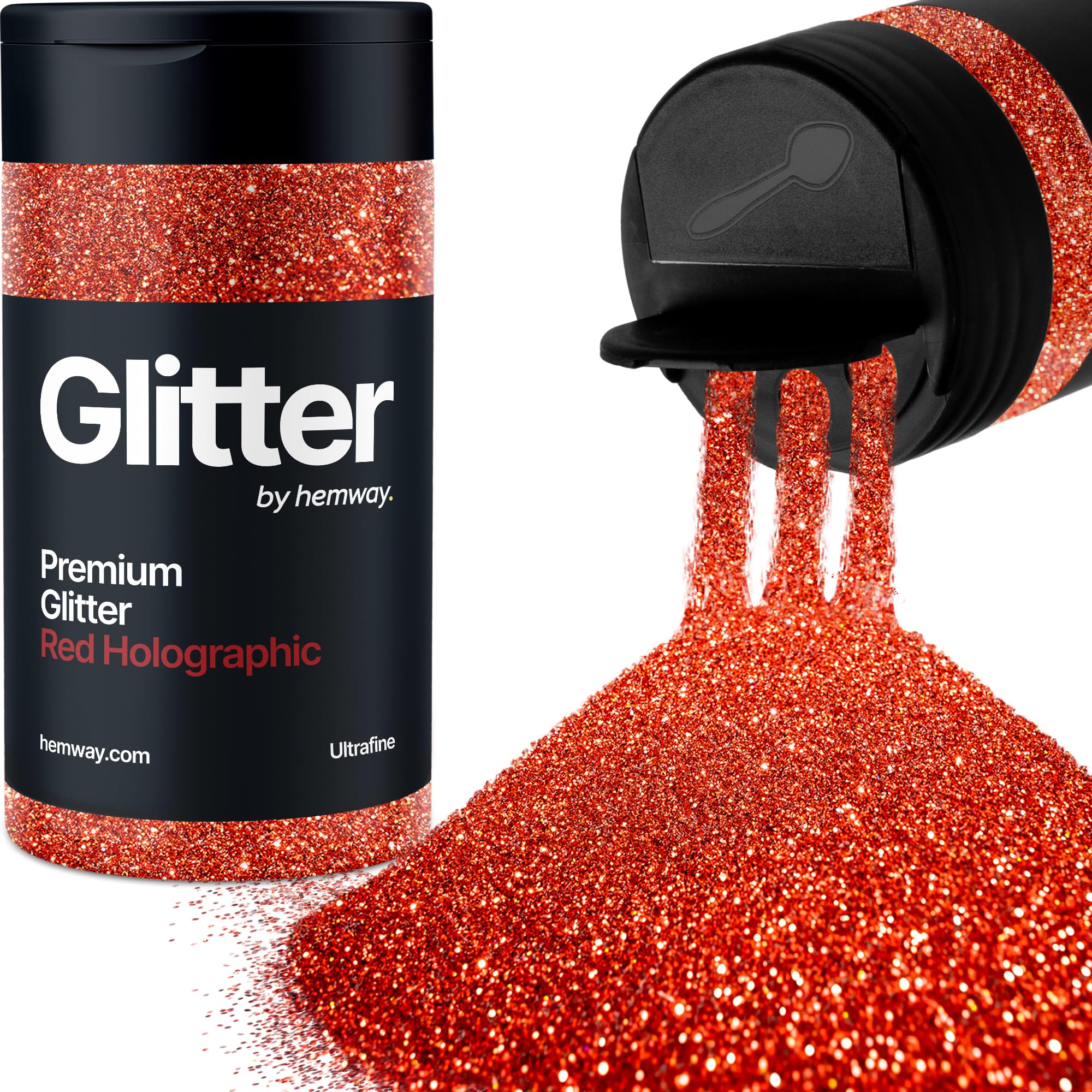 Holographic Red Glitter Shaker, 130g Ultrafine Glitter, Crafts 1/128" Metallic Flake Red Sequins, Resin & Epoxy Crafts