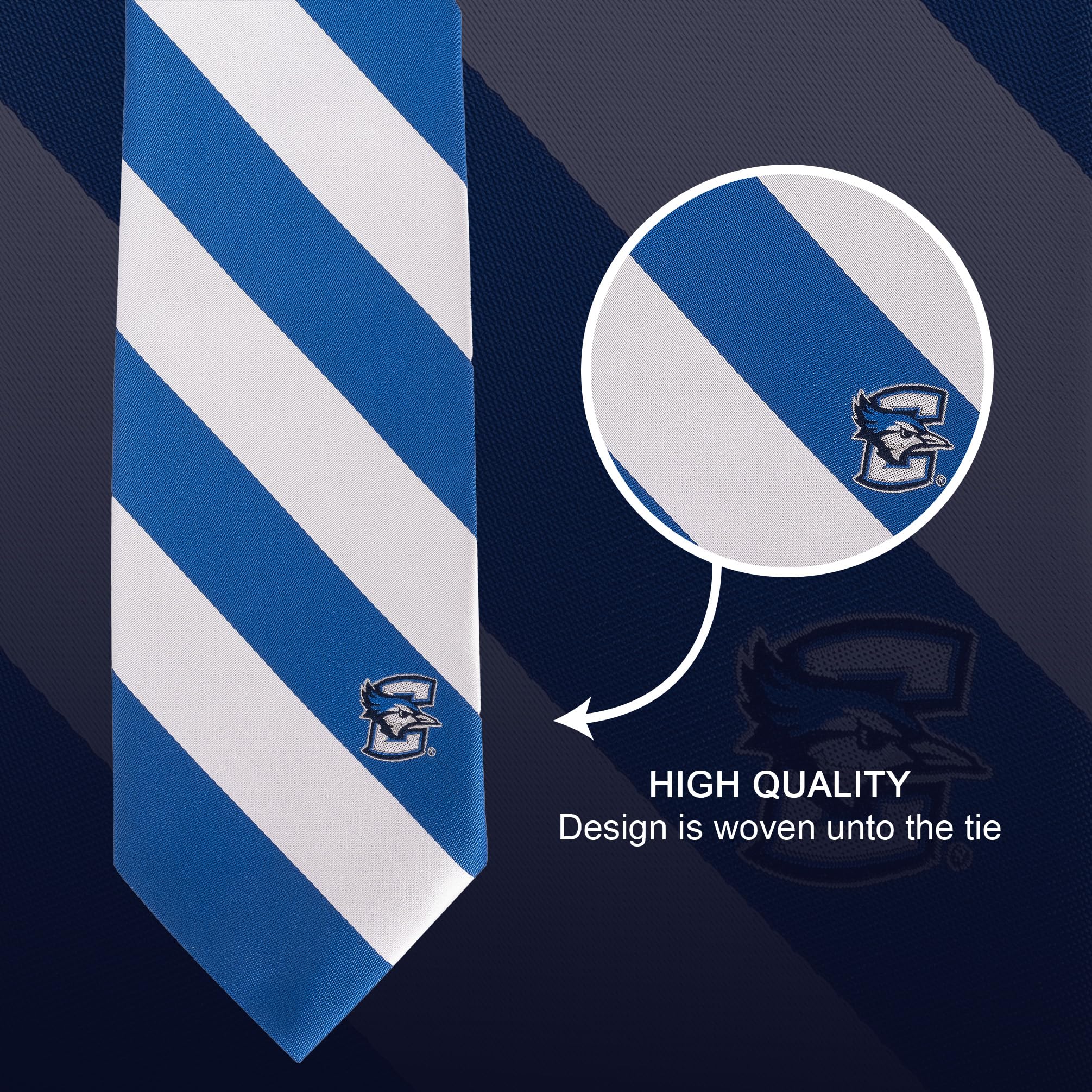 Desert Cactus Creighton University Tie CU Bluejays 100% Polyester with Logo Officially Licensed (Style A)