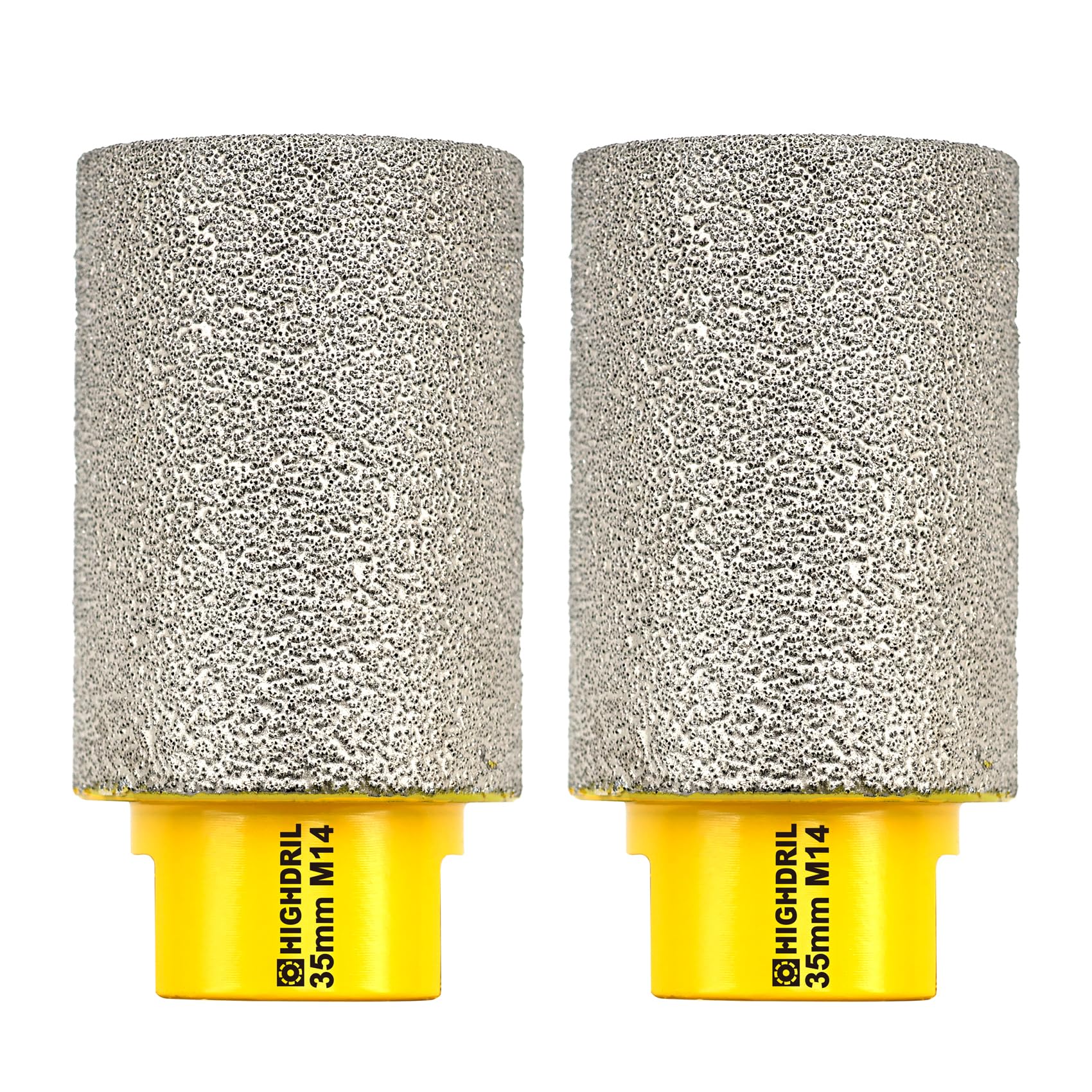 HIGHDRIL Diamond Milling Bit for Enlarging and Shaping Hole,2pcs Diameter 35mm (1-3/8") Dry Drilling Core Bit for Porcelain,Hard Ceramic,Granite and Marble