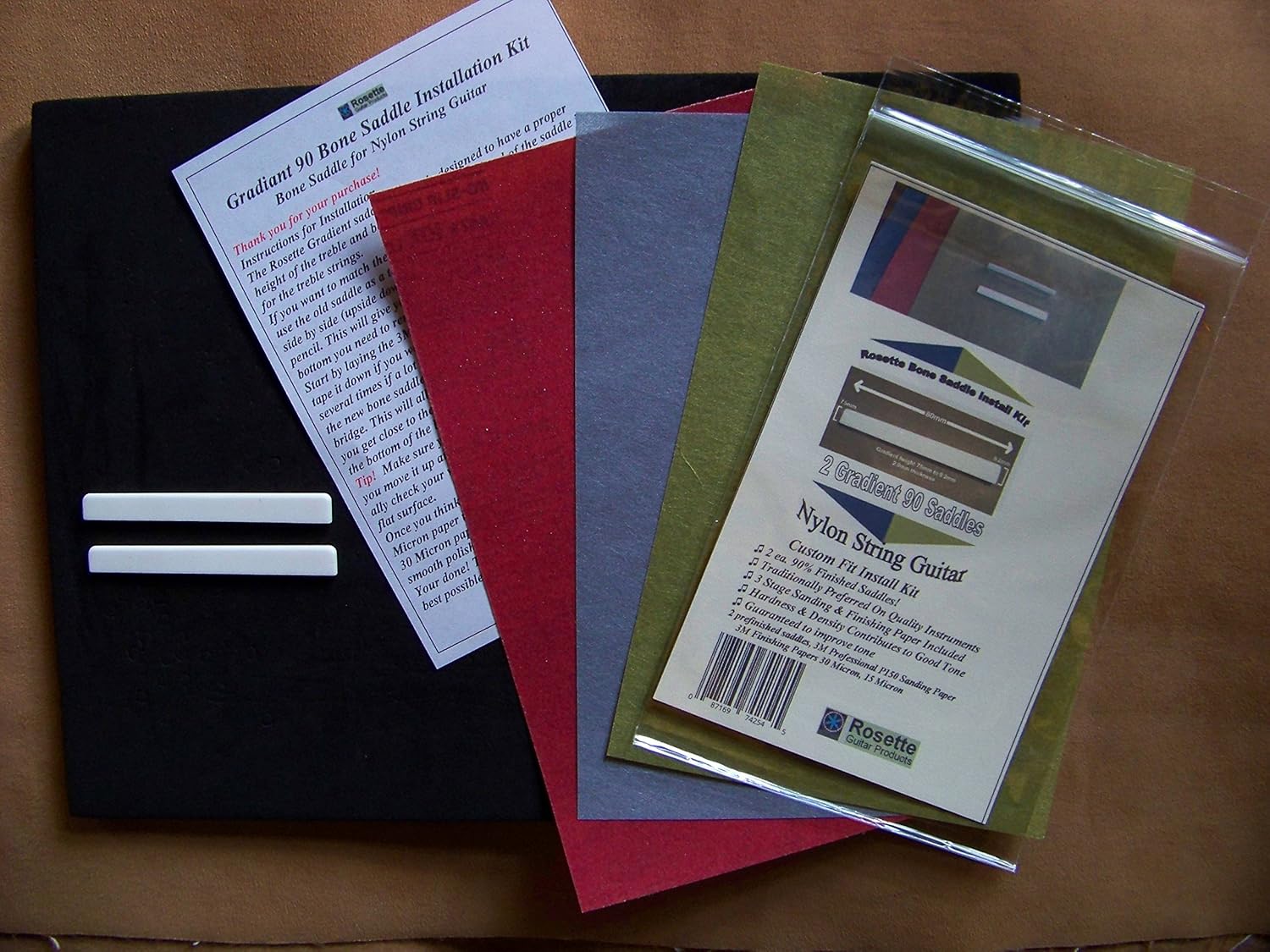 Bone Sadddle Install Kit for Classical Guitar / 2 Saddles Included! : Musical Instruments