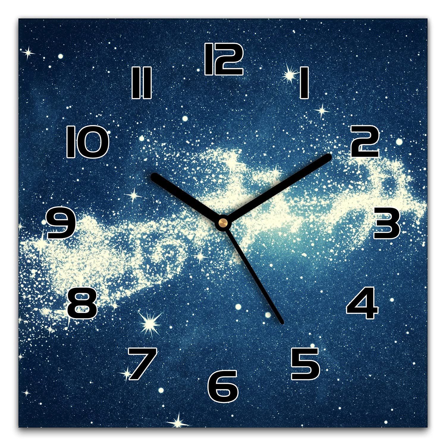 Horloge murale Noël silencieuse en verre pour supprimer les bruits de tic-tac dans le salon