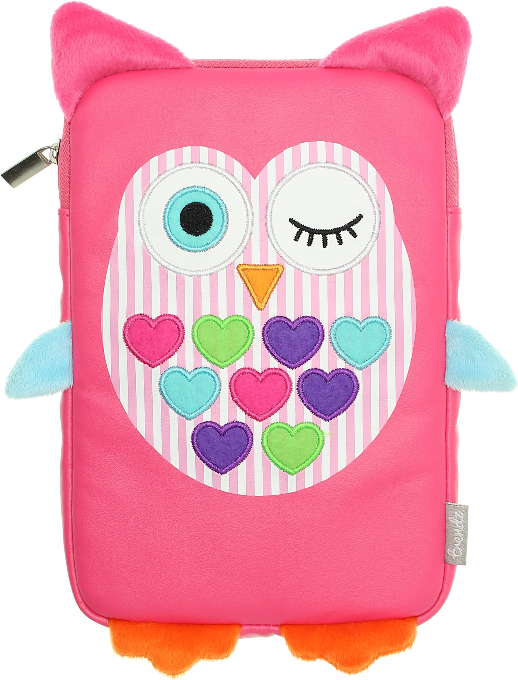 My Doodles Fun Novelty Children's Character Universal Case Cover Sleeve Pouch with Zip and Compatible with 7 inch Tablets - Owl