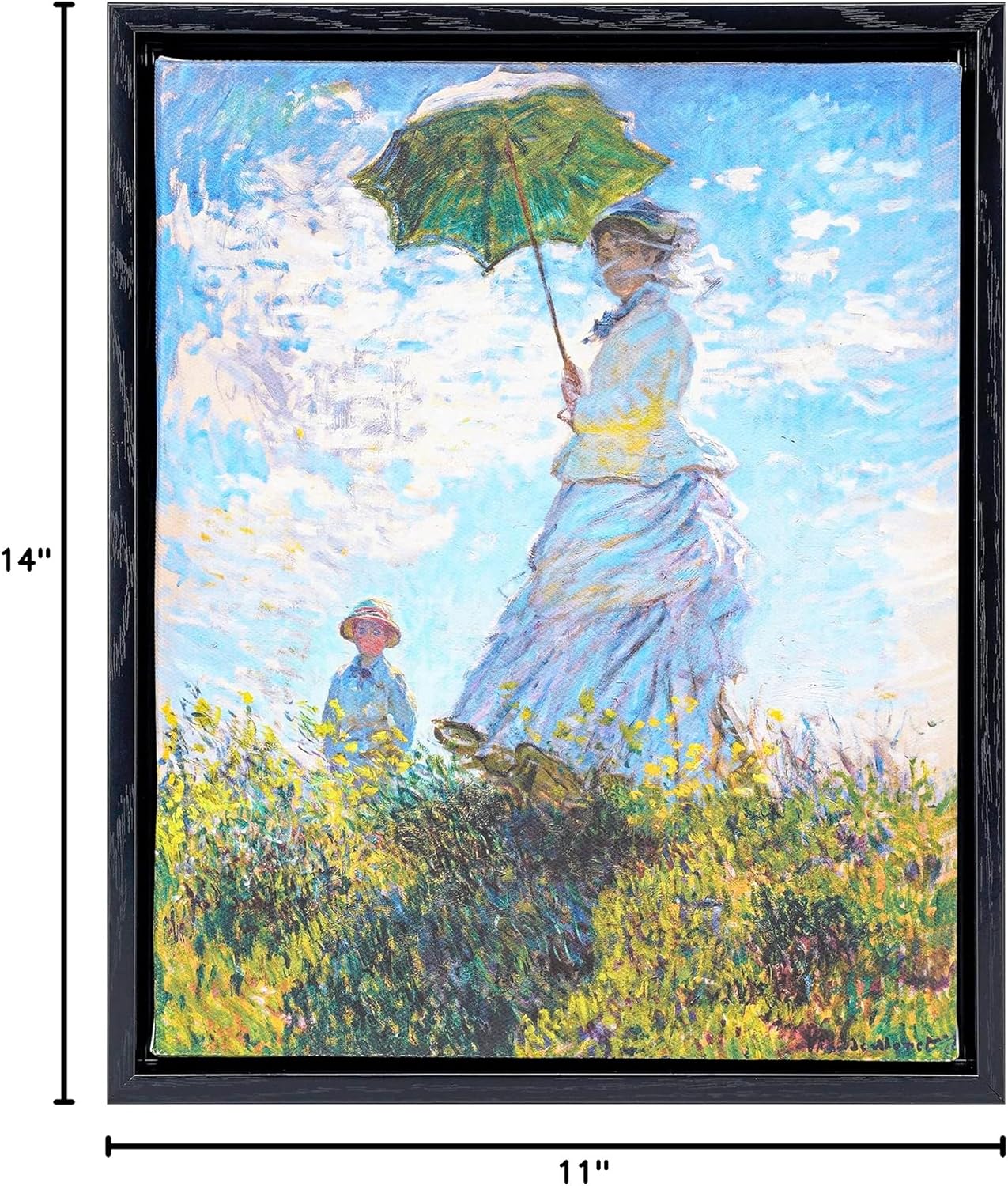 11x14 Canvas Floater Frames, Floater Frame for 0.9" Depth Canvas Paintings, Floating Frames for Art Prints Artwork, Floating Frame for Wall Decor (11"x14",Black)