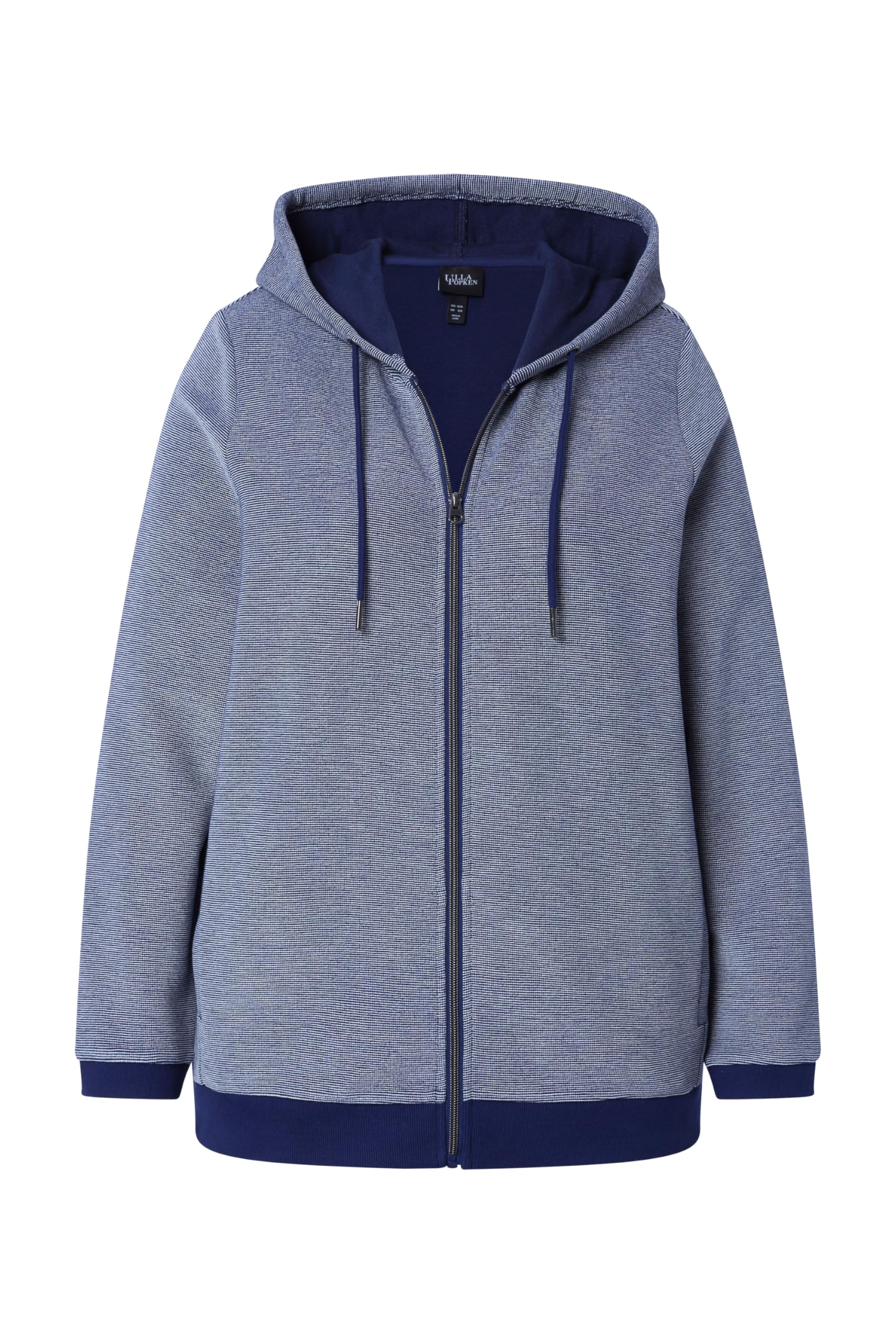 Ulla Popken Damen große Größen Übergrößen Plus Size Sweatjacke, Struktur, Kapuze, Langarm 846789