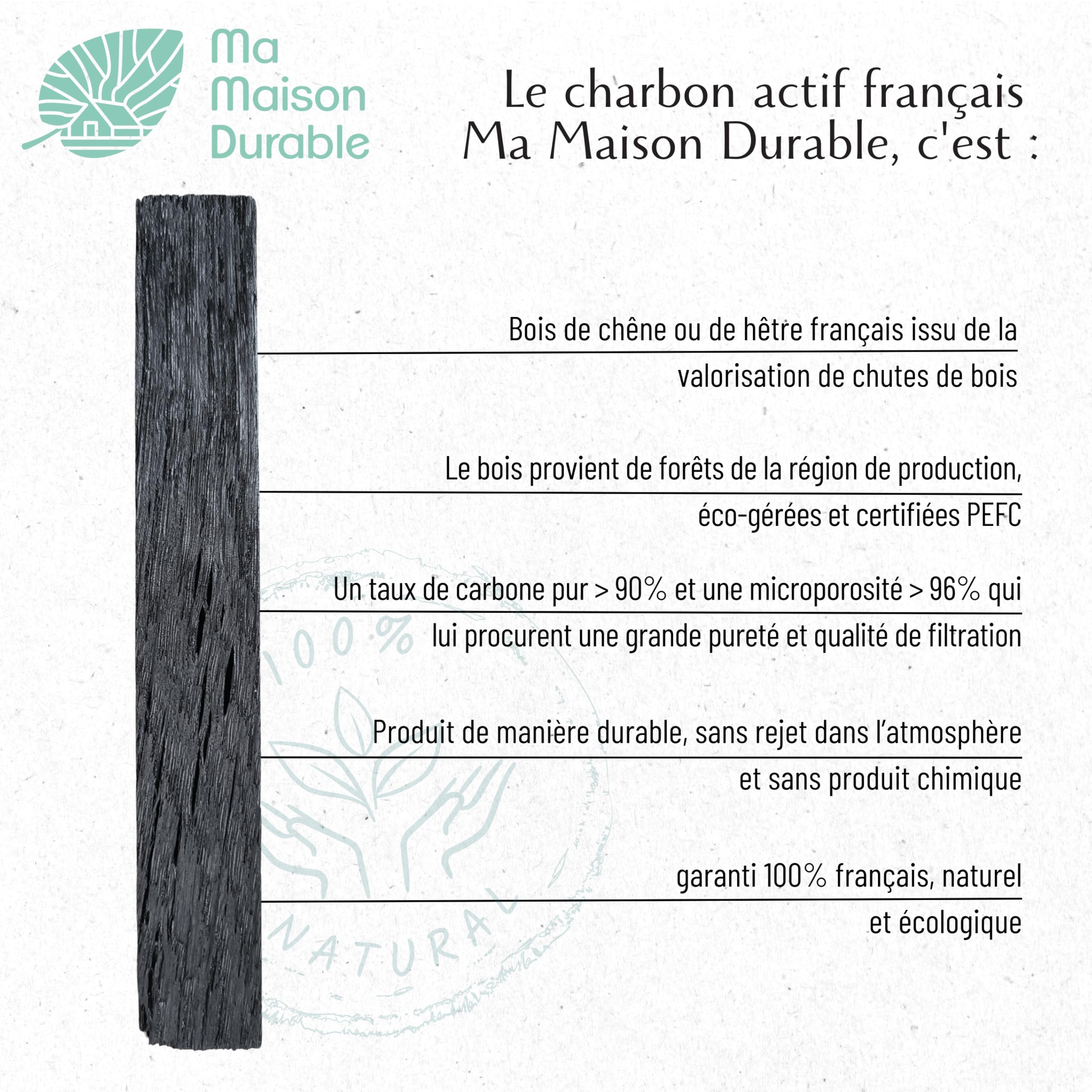 100% Franse actieve koolstick Quantité Individueel