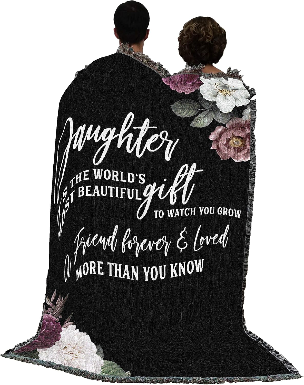 Pure Country Weavers Daughter - Most Beautiful Gift Blanket Flowers - Gift Tapestry Throw Woven from Cotton - Made in the USA (72x54)