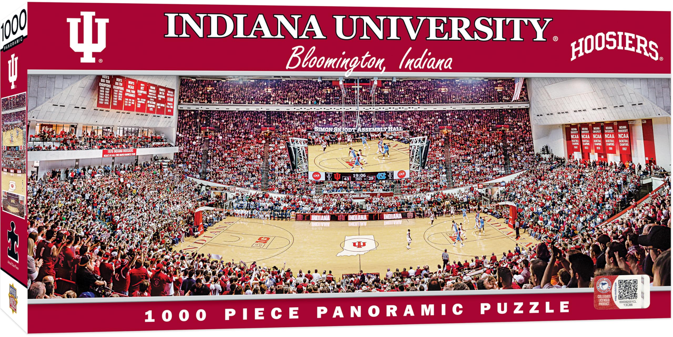 MasterPieces 1000 Piece Sports Jigsaw Puzzle - NCAA Indiana Hoosiers Basketball Court Panoramic - 13"x39"