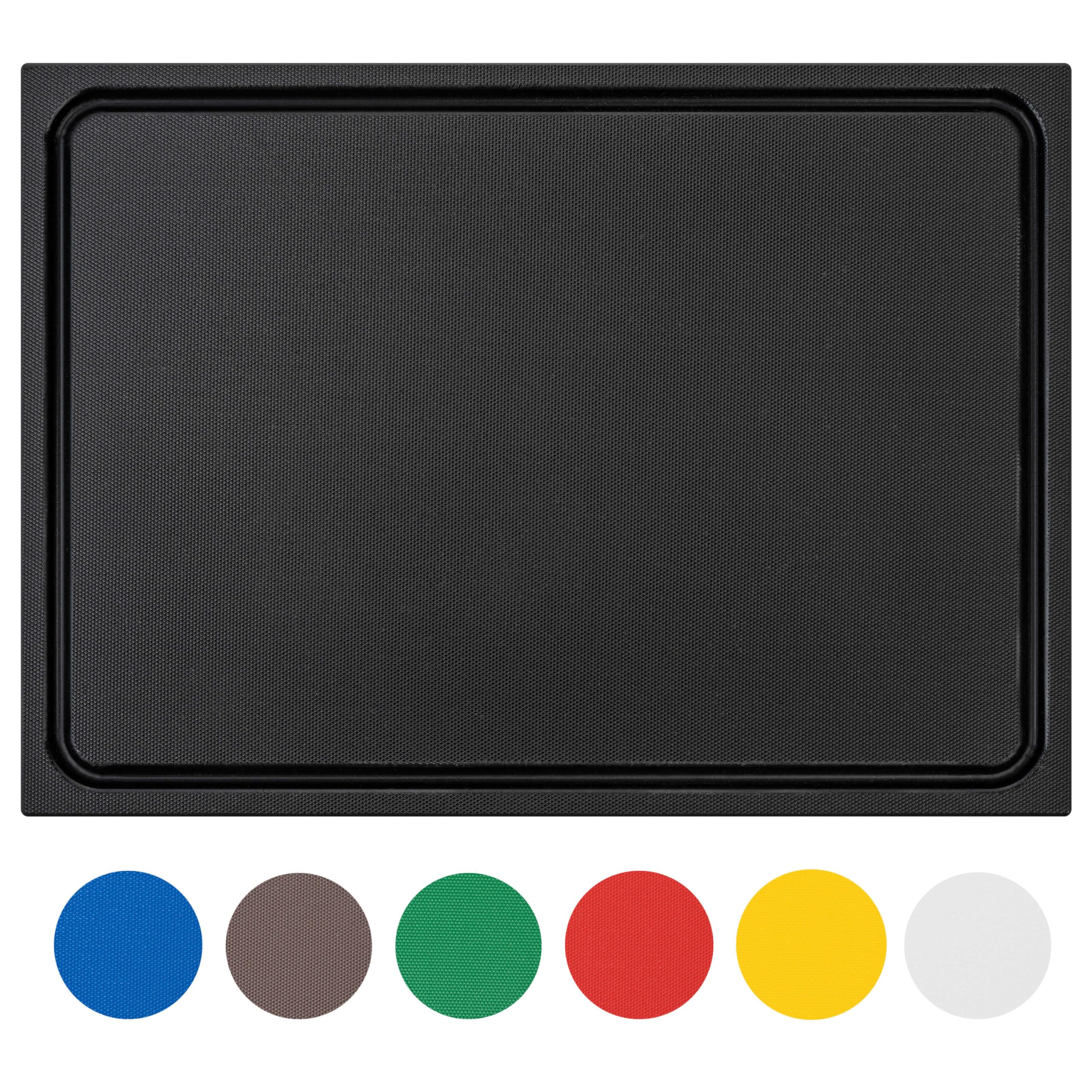 Muvell stabiles Schneidebrett Kunststoff | Schwarz, 60x40x2 cm | Spülmaschinenfest, EXTRA dick, messerschonend | Farben & Größen auswählbar | BBQ & Bar Küchenbrett | Schneidbrett mit Saftrill