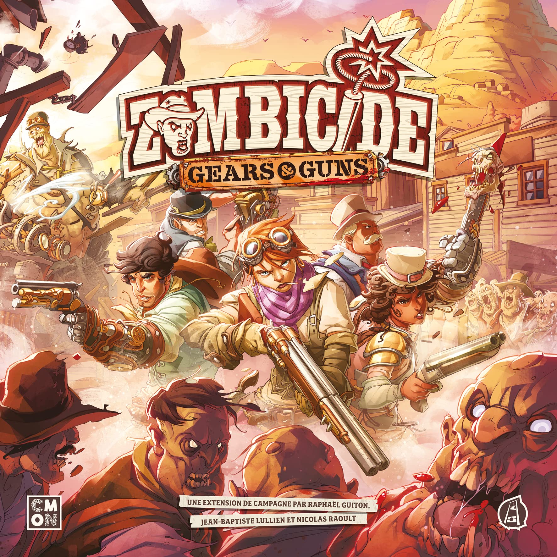 Asmodee Cmon Zombicide Undead Or Alive – Erweiterung: Gear and Guns – Gesellschaftsspiele – Brettspiele – Spielfiguren – Spiel ab 14 Jahren – 1 bis 6 Spieler – französische Version