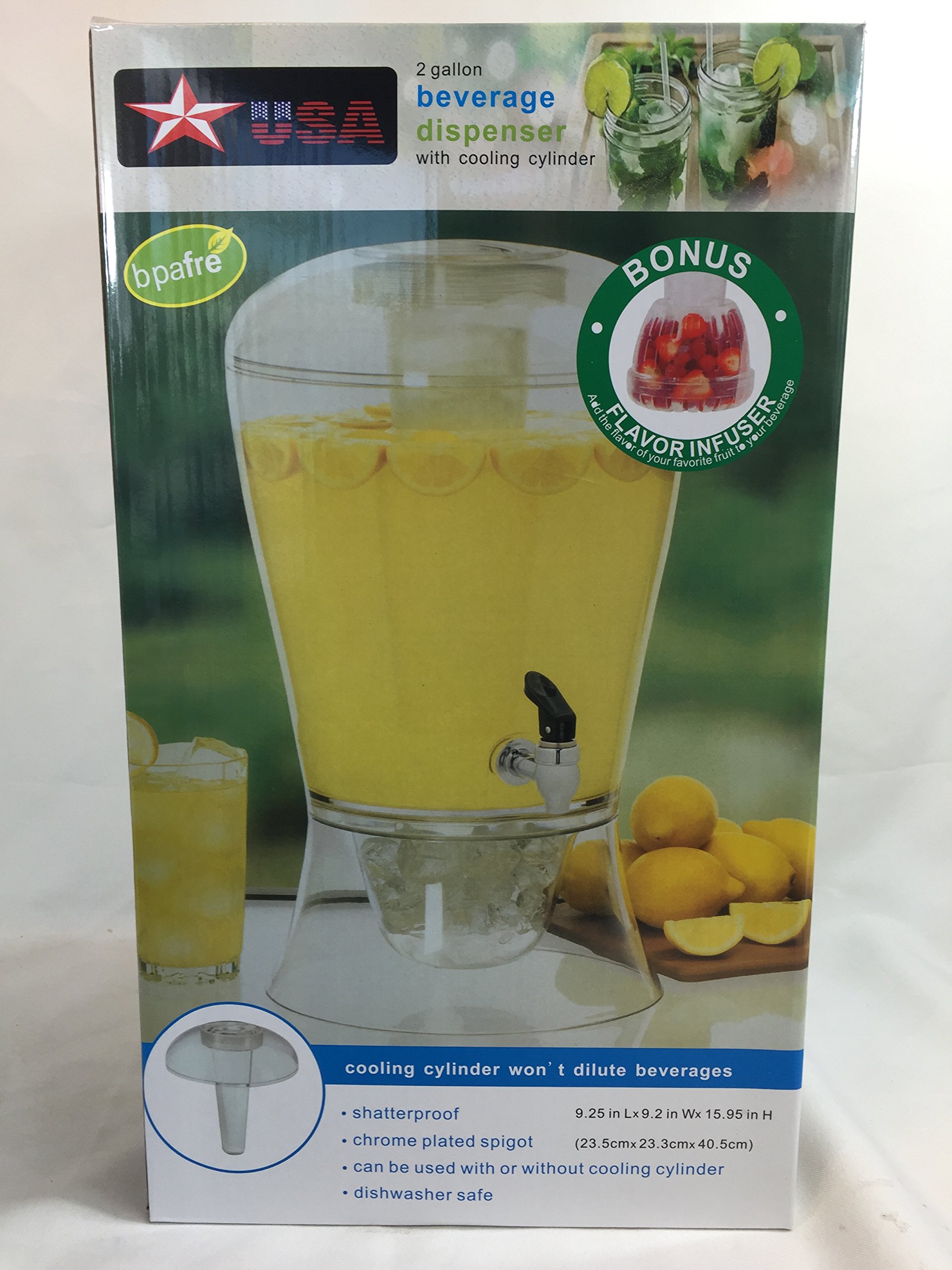 PSWholesale ST5505 2 Gallon Beverage Dispenser With Bonus Flavor Infuser