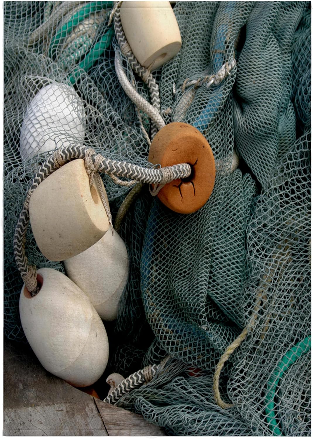 3dRose Canada, British Columbia, Fishing Floats and Fish Netting 22x30 Bath Hand Pool Towel