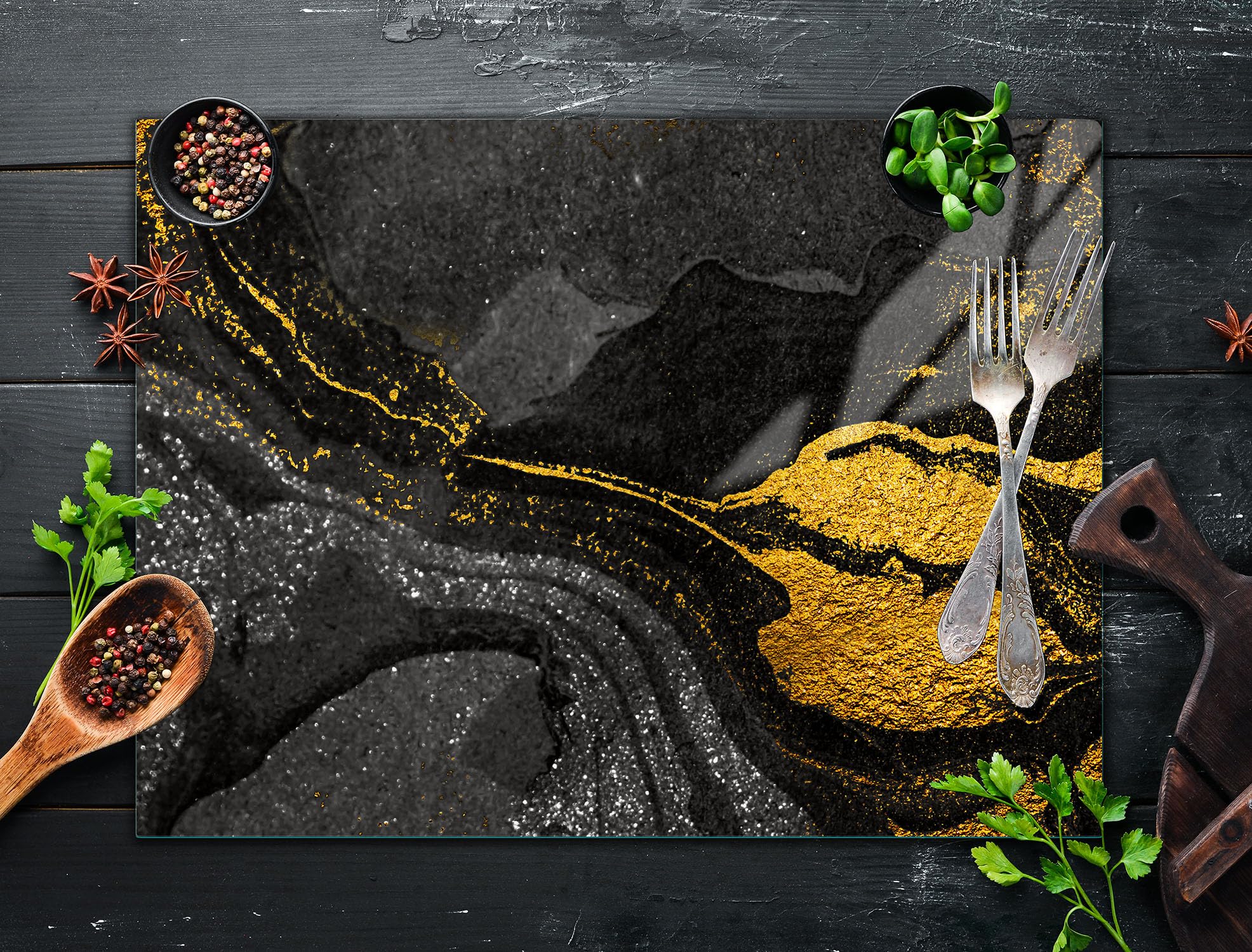 Plaque De Recouvrement En Verre Trempé Pour Cuisinière - 70x52 Cm, Noir, Protection, Planche à Découper