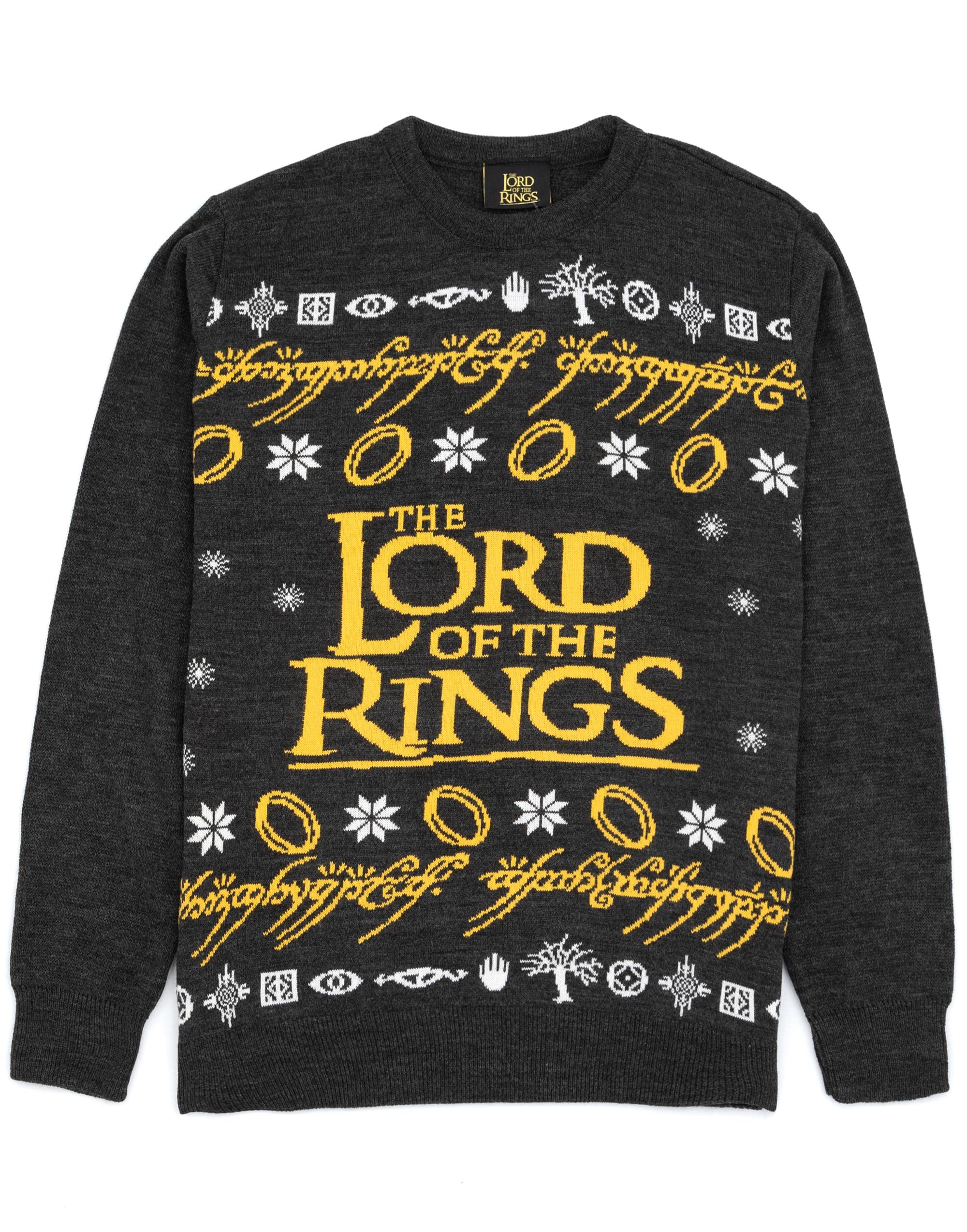 Lord of the Rings Men's Christmas Jumper - Black - Medium