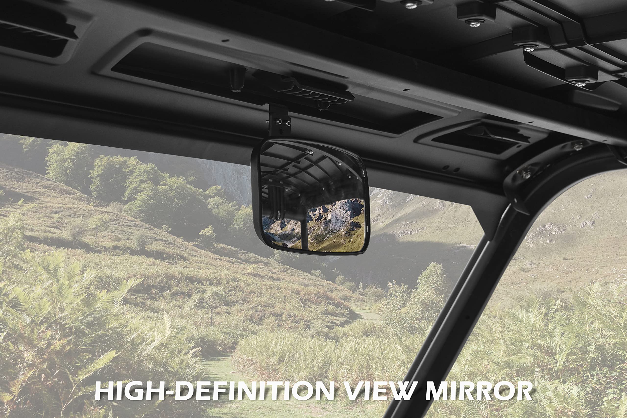 13" UTV Convex Center Rear View Mirror W/ Light For Polaris - Foto 2