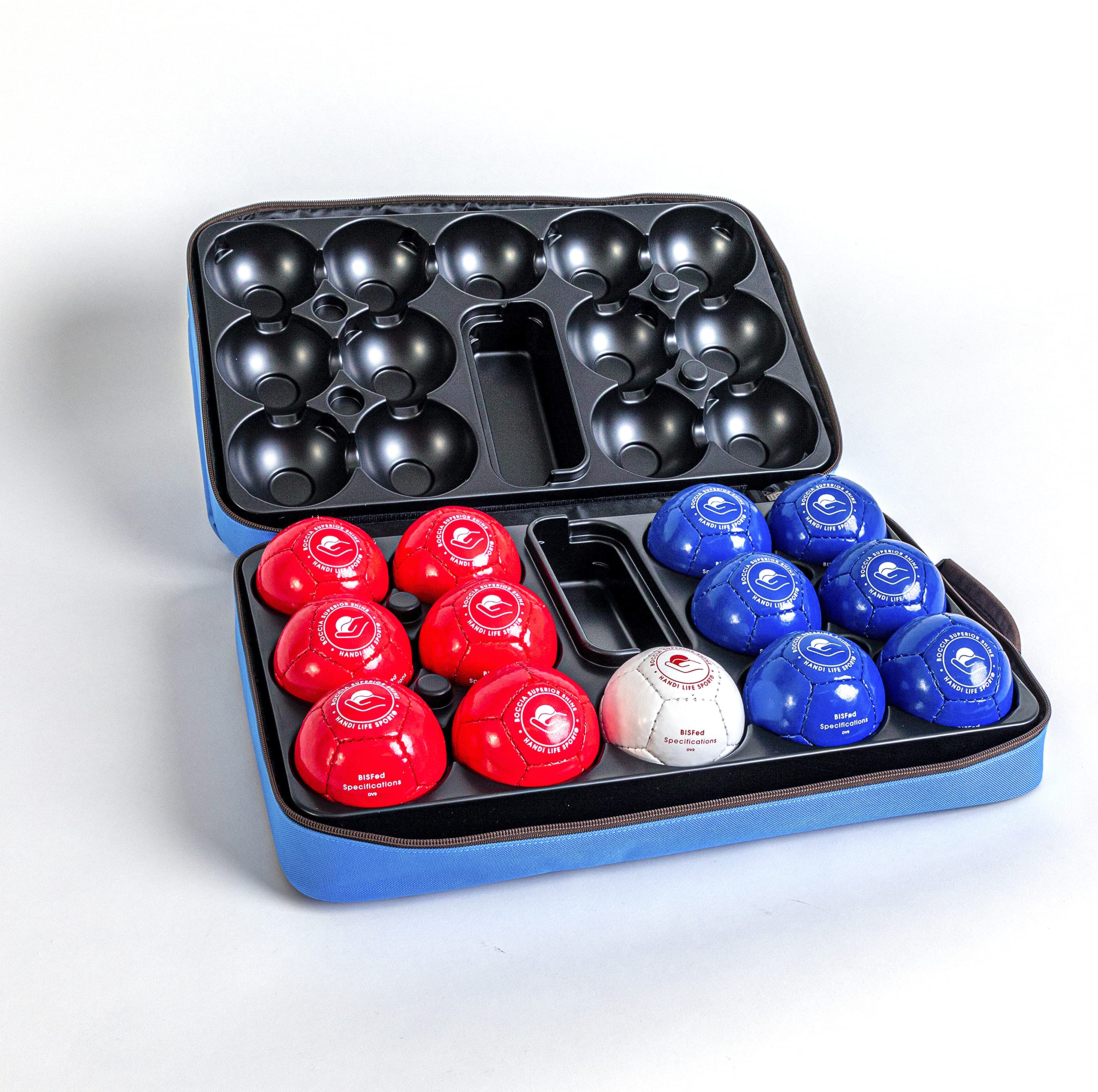 Handi Life Sport | Superior Shine Boccia Set | 13 Handsewn Boccia Balls | Medium-Hard Balls | Adaptive Sports