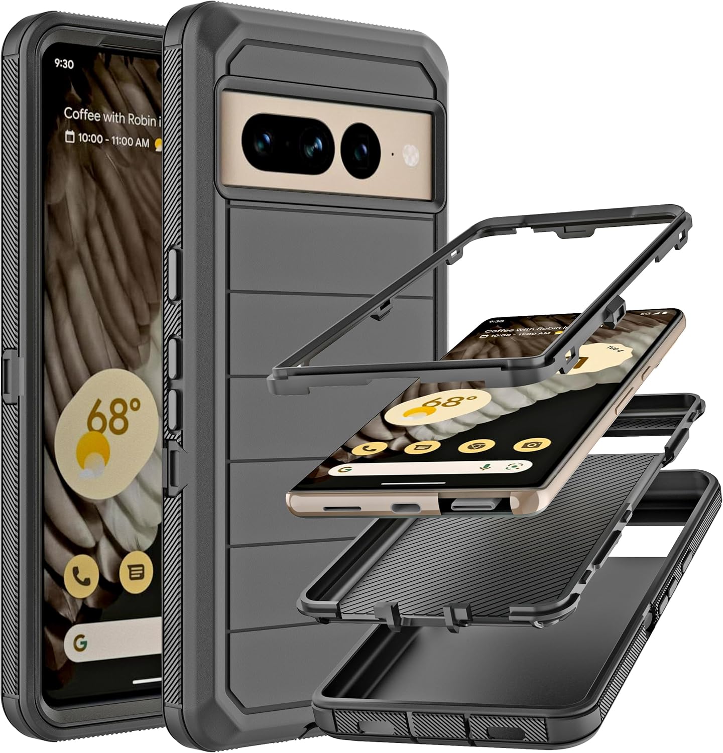 for Google Pixel 7 Pro Case (No Screen Protector) with Drop Proof 3-Layer Durable Cover/Shockproof Armor Drop Protection Solid Rubber Case for Google Pixel 7 Pro 6.7″-Black New for Google Pixel 7 Pro Case (No Screen Protector) with Drop Proof 3-Layer Durable Cover/Shockproof Armor Drop Protection Solid Rubber Case for Google Pixel 7 Pro 6.7″-Black New