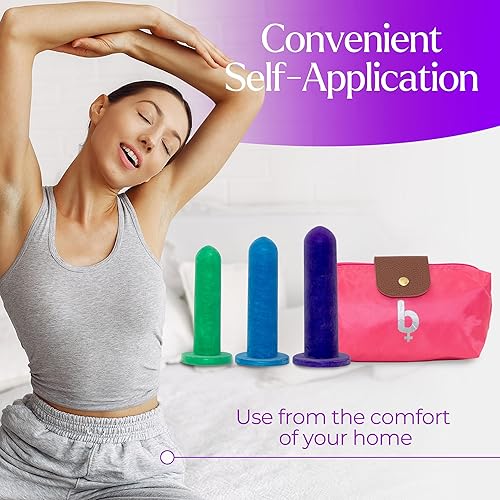 Miniatura 7 de Dilatadores pélvicos de silicona con protección plateada  Sistema de 3 kits para mujeres y hombres  Apoya la salud pélvica, proporciona protección y