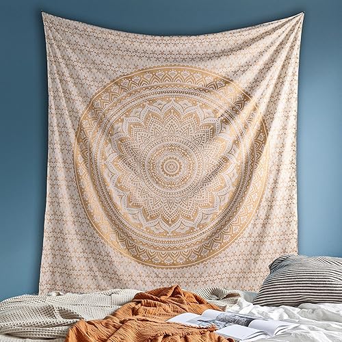 Miniatura 4 de The Art Box - Tapiz de mandala para colgar en la pared, psicodélico, hecho de algodón indio, se puede usar como colcha, manta para pícnic,