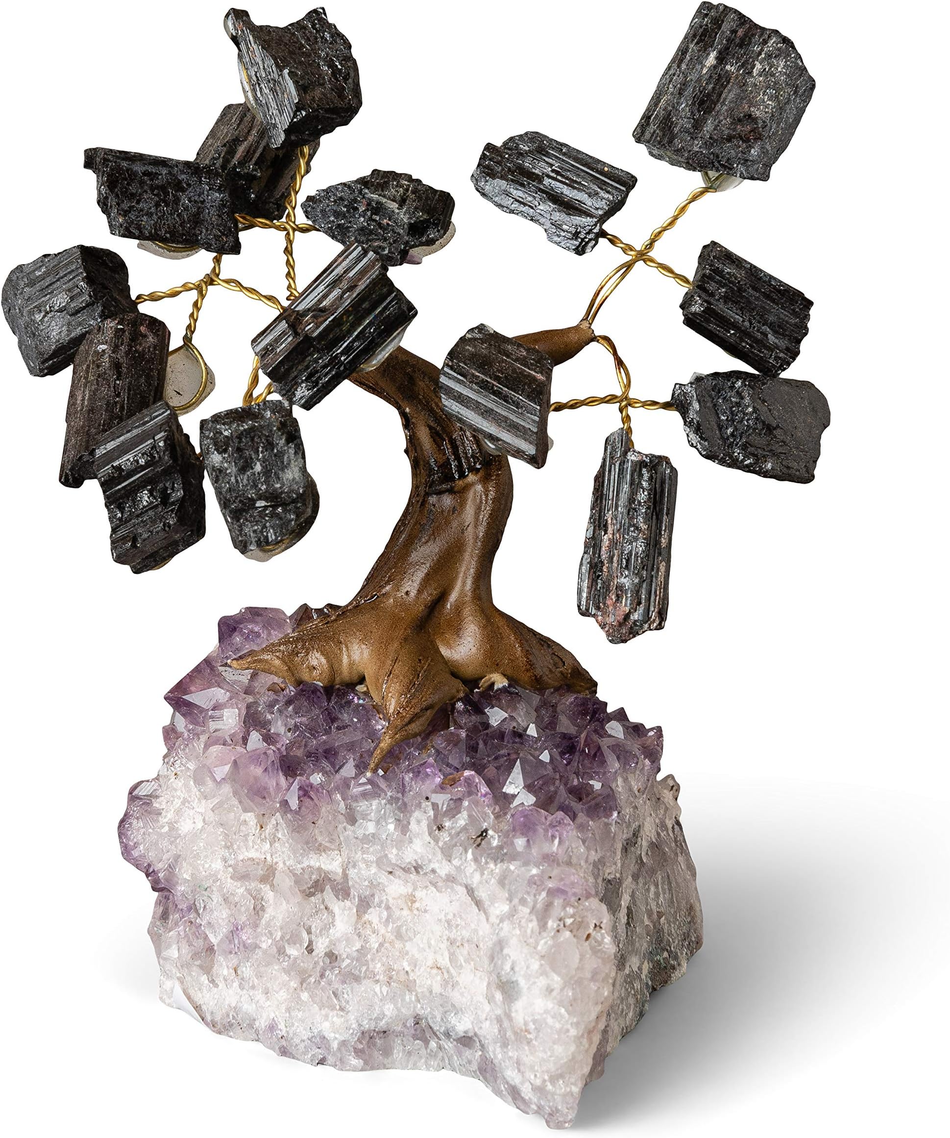 Rock ParadiseRock Paradise Crystal Gemstone Tree on Amethyst Stone Base Home Decor - Natural Healing Crystals Money Tree - Zen Crystal Bonsai Tree (Black Tourmaline)