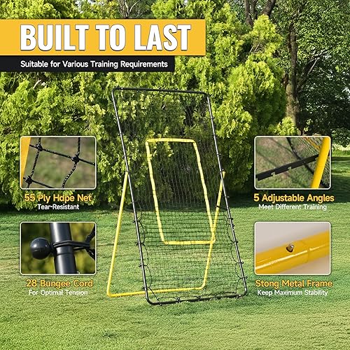 Miniatura 2 de Red de rebote ajustable de voleibol de 4 x 7 pies, equipo de entrenamiento de voleibol portátil, con bolso, 2 bolsas de arena, 4 estacas de metal