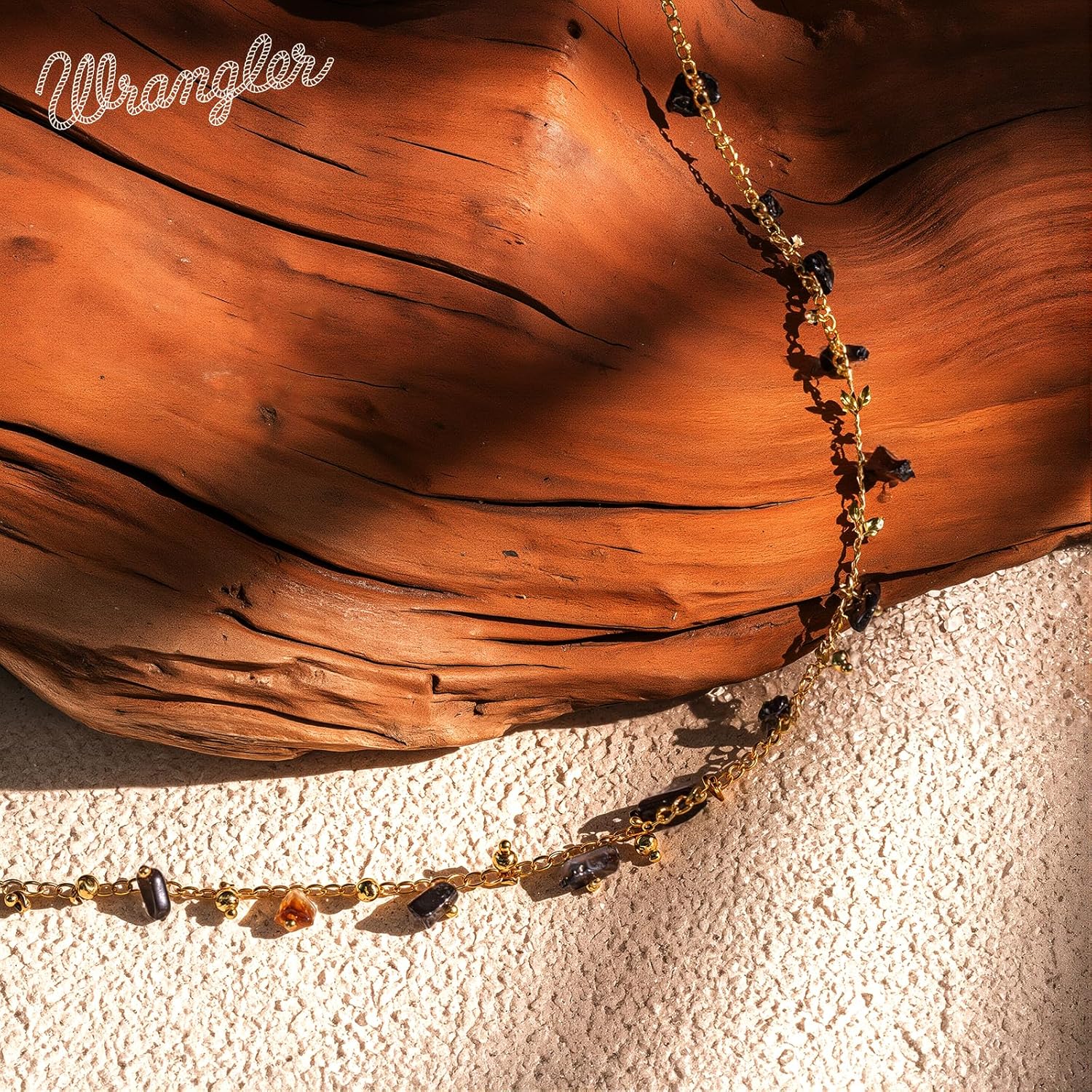 Montana West x Wrangler Gold Plated Choker Necklace for Women, 18k Gold Plated Chain Lightweight Beaded Dainty Jewelry