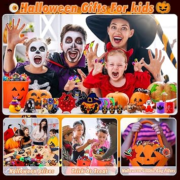 KissFree 500 PCS Halloween Party Favors for Kids, Halloween Toys Bulk, Halloween Goodie Bag Fillers, Non-Candy Treats for Kids, Classroom Prizes