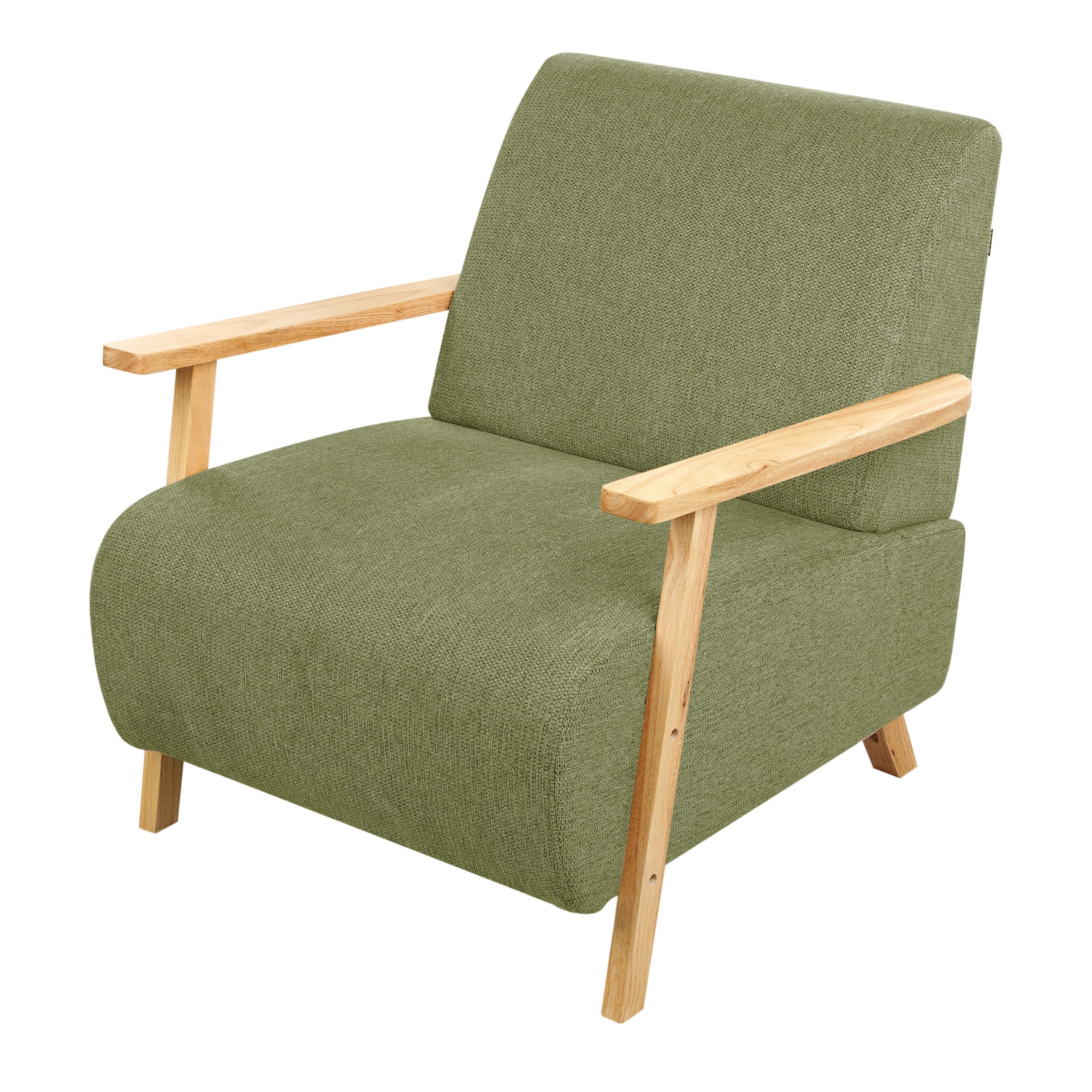 Fauteuil Bas Sans Accoudoirs Tissu Vert Imprimé Jungle - Rembourrage épais, Style Rétro, Charge 120 Kg - 8