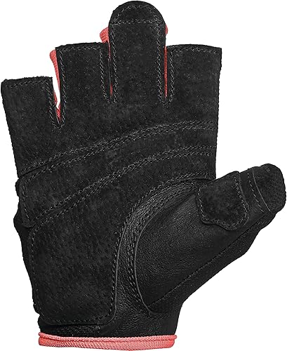 Miniatura 2 de Harbinger Guantes de levantamiento de pesas para mujer con malla elástica y palma de cuero 1 par Negro/Negro, Negro/Azul, Negro/ Coral, negro
