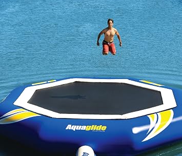 AQUAGLIDE Supertramp 23 with Swimstep - Floating Trampoline, Multicolor