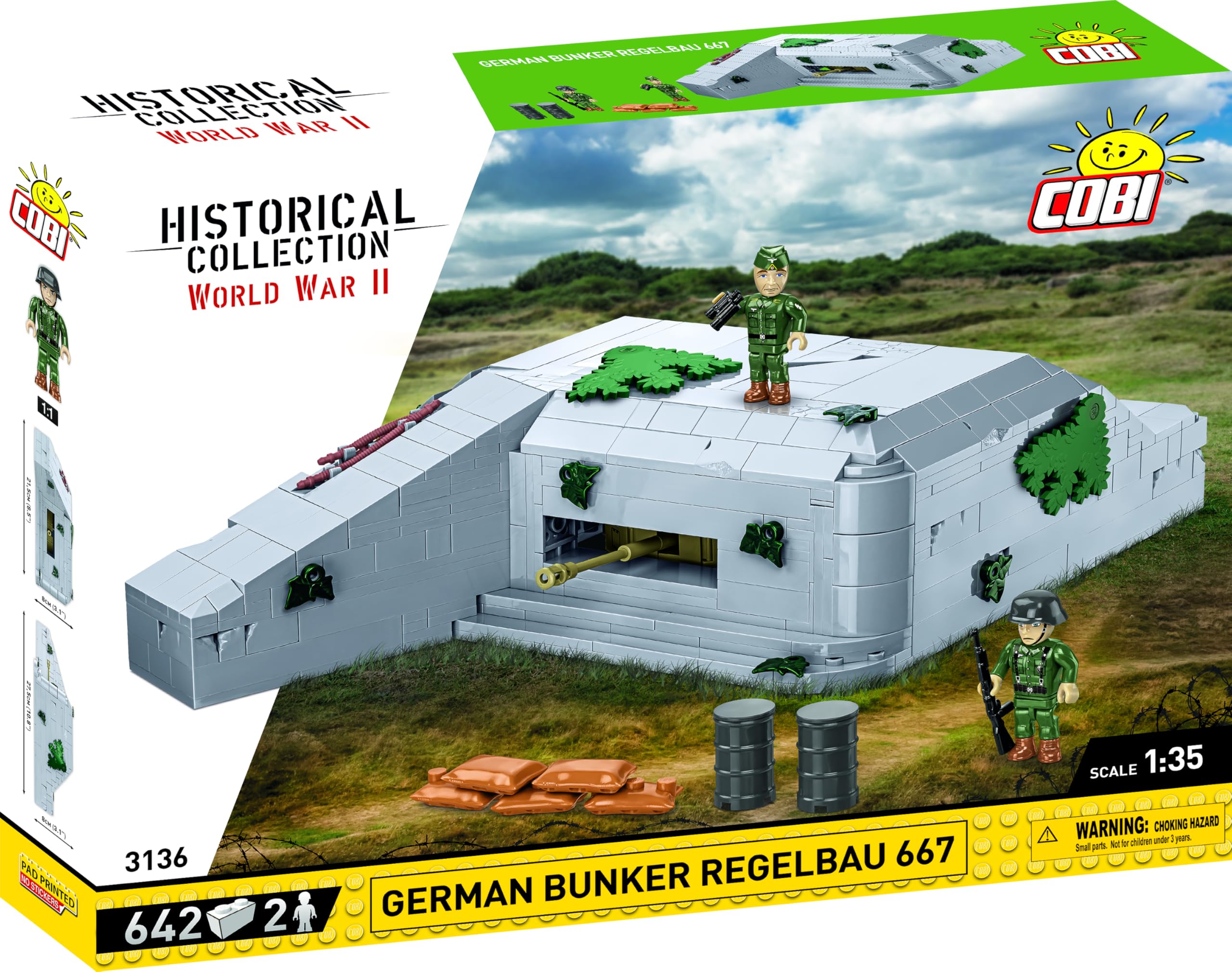 COBI Regelbau 667 - German Bunker, Grau, Grün