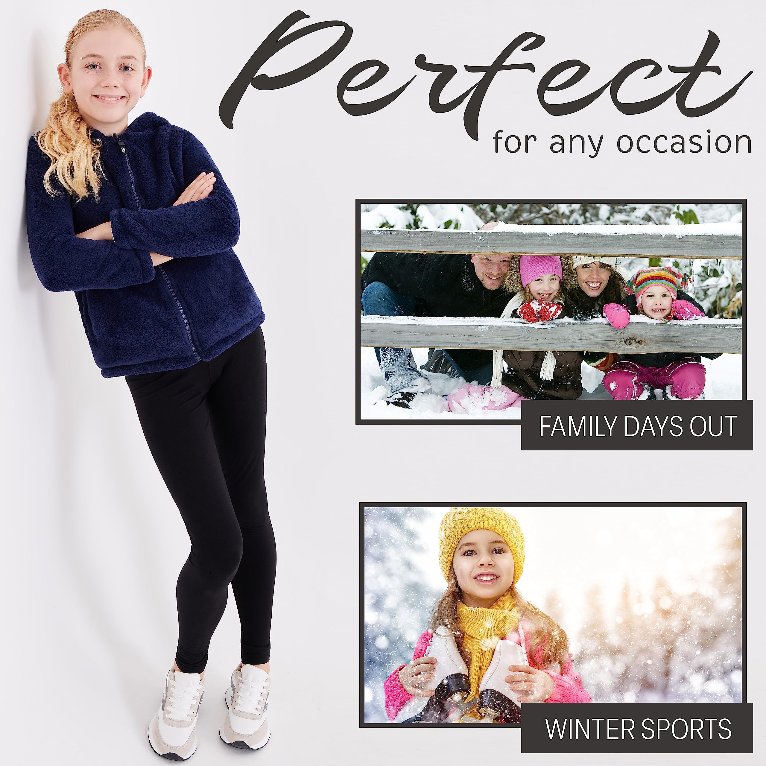 CityComfort Sweat Zippé Enfant, Polaire Chaude Réversible Garcon Fille 5-14 Ans