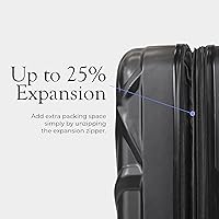 Vista 5 de AMKA Juego de equipaje giratorio extensible Gem Hardside, Negro -, Spinner de mano extensible Hardside con estuche cosmético incluido