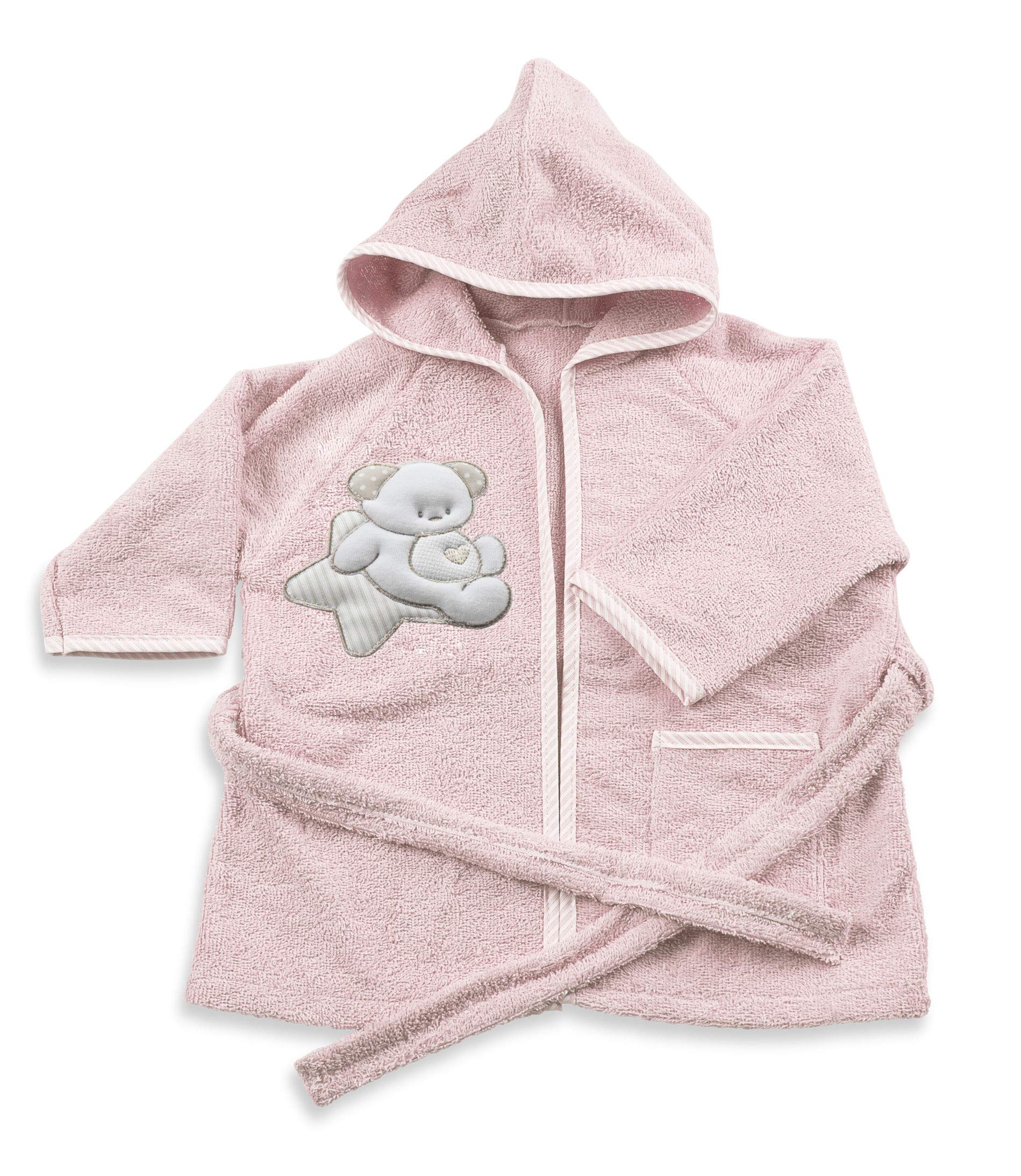 Italbaby - Albornoz de rizo para recién nacidos, de 6 a 18 meses, color rosa, 550 g