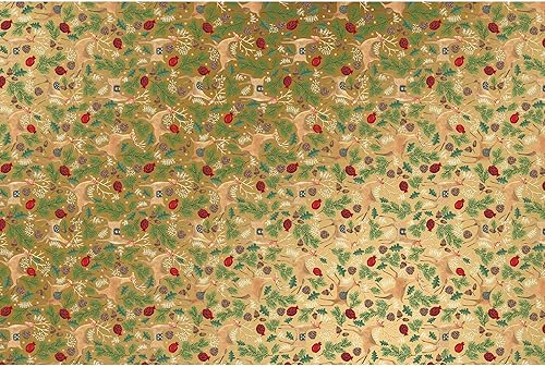 Miniatura 3 de JILLSON & ROBERTS 20 x 30 pulgadas, suministros de envoltura de regalo de Navidad, bosque Endeering, 24 hojas plegadas