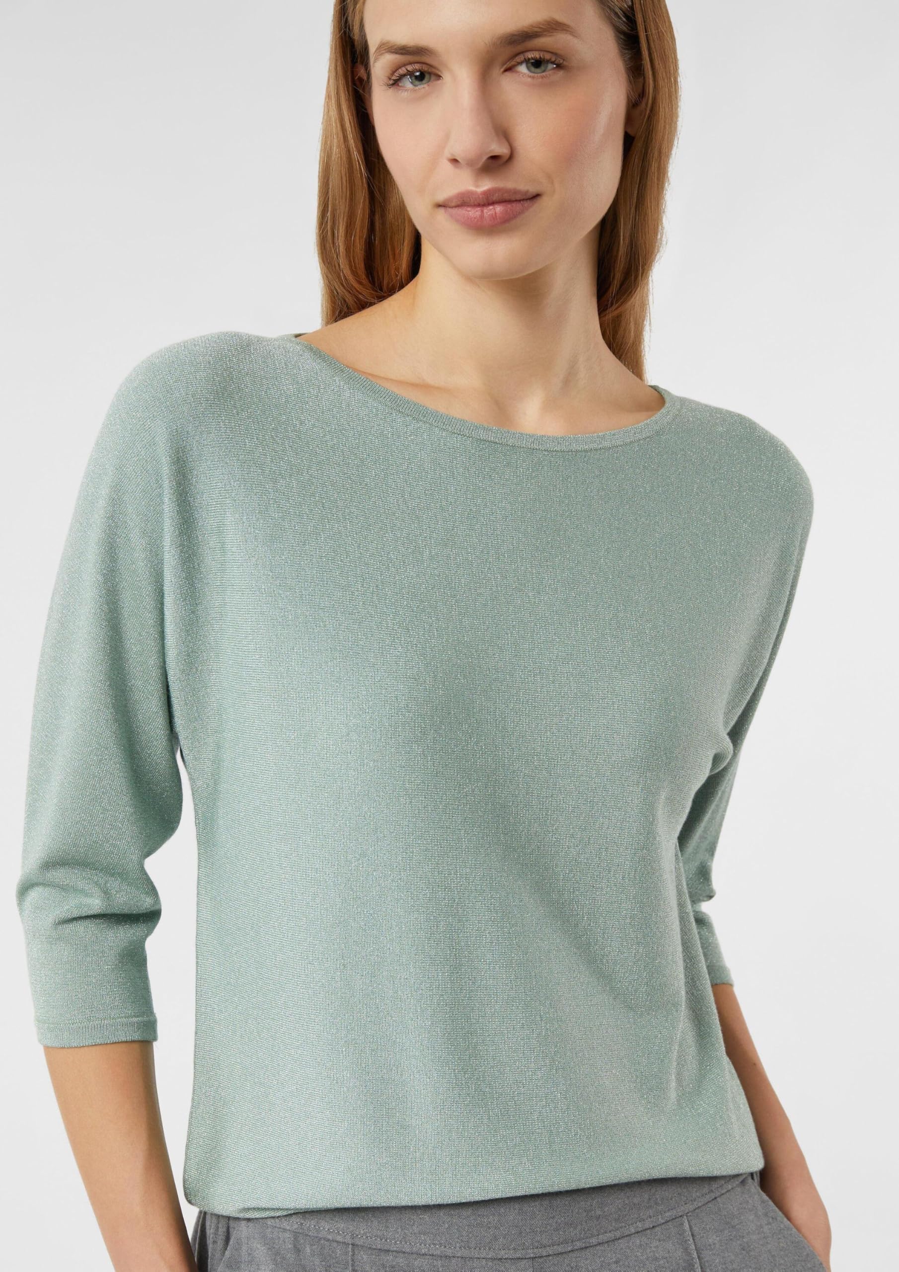 Comma Feinstrick-Pullover mit Glitzergarn und Fledermausärmeln