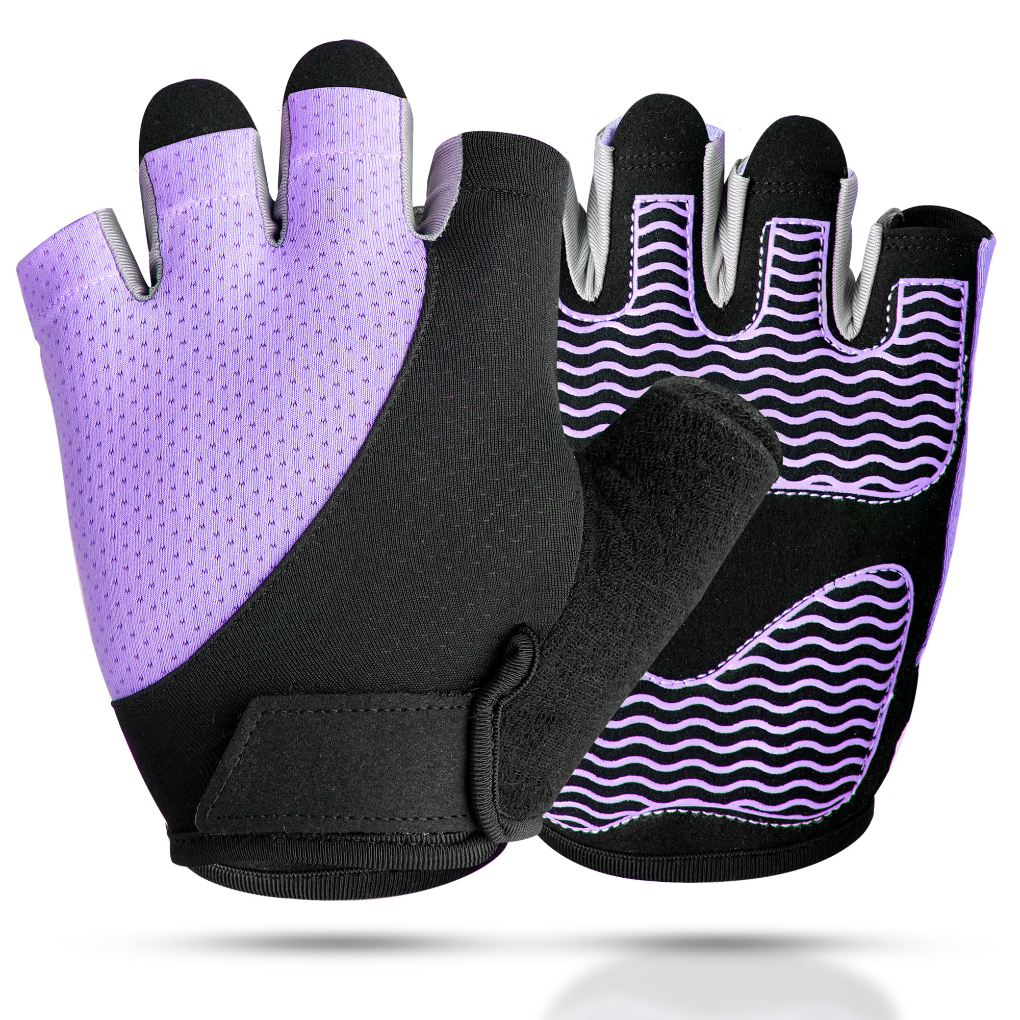 sunnex Workout Gloves for Women - Breathable Weight Lifting Gloves with Non-Slip Silicone Padding, Fingerless Gym Gloves for Cycling, Rowing, Pull Ups &amp; Training (4 Sizes)