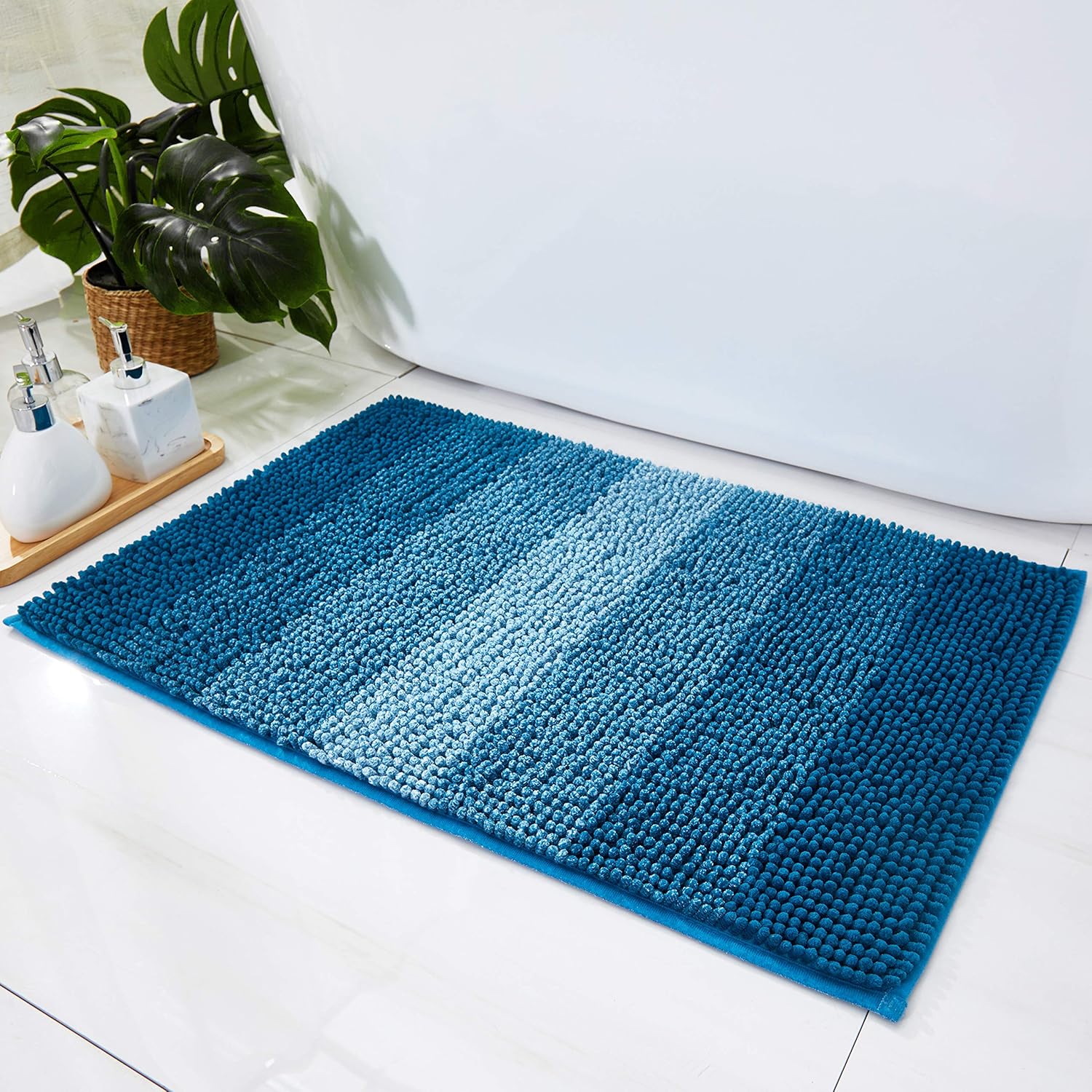 Surwin Chenille Badematte 60x90cm - Rutschfest, Saugstark & Waschbar In Gelb