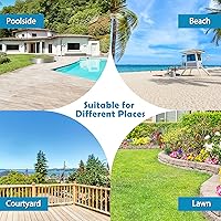 Vista 9 de Goplus Silla bronceadora, silla de playa plegable con toldo de 360°, bolsillo lateral, tumbona ajustable de 5 posiciones para exteriores, para Beige