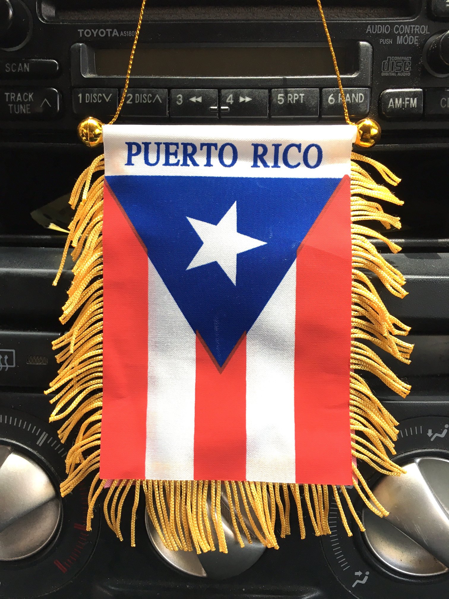 Puerto Rico Automobile Mini Banner Flag and mad can auto Patch 2 Set Boricua Puerto Rican Mini auto Flag N auto or Clothing Patch