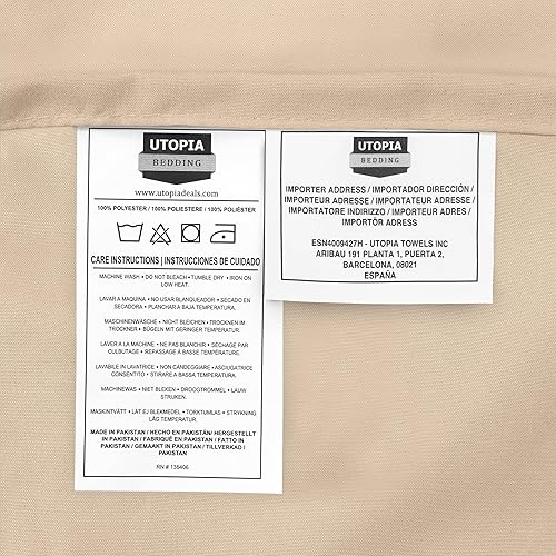 Miniatura 8 de Utopia Bedding Sábana encimera  Tela de microfibra cepillada suave  Sábana superior resistente al encogimiento y a la decoloración  Fácil cuidado  1