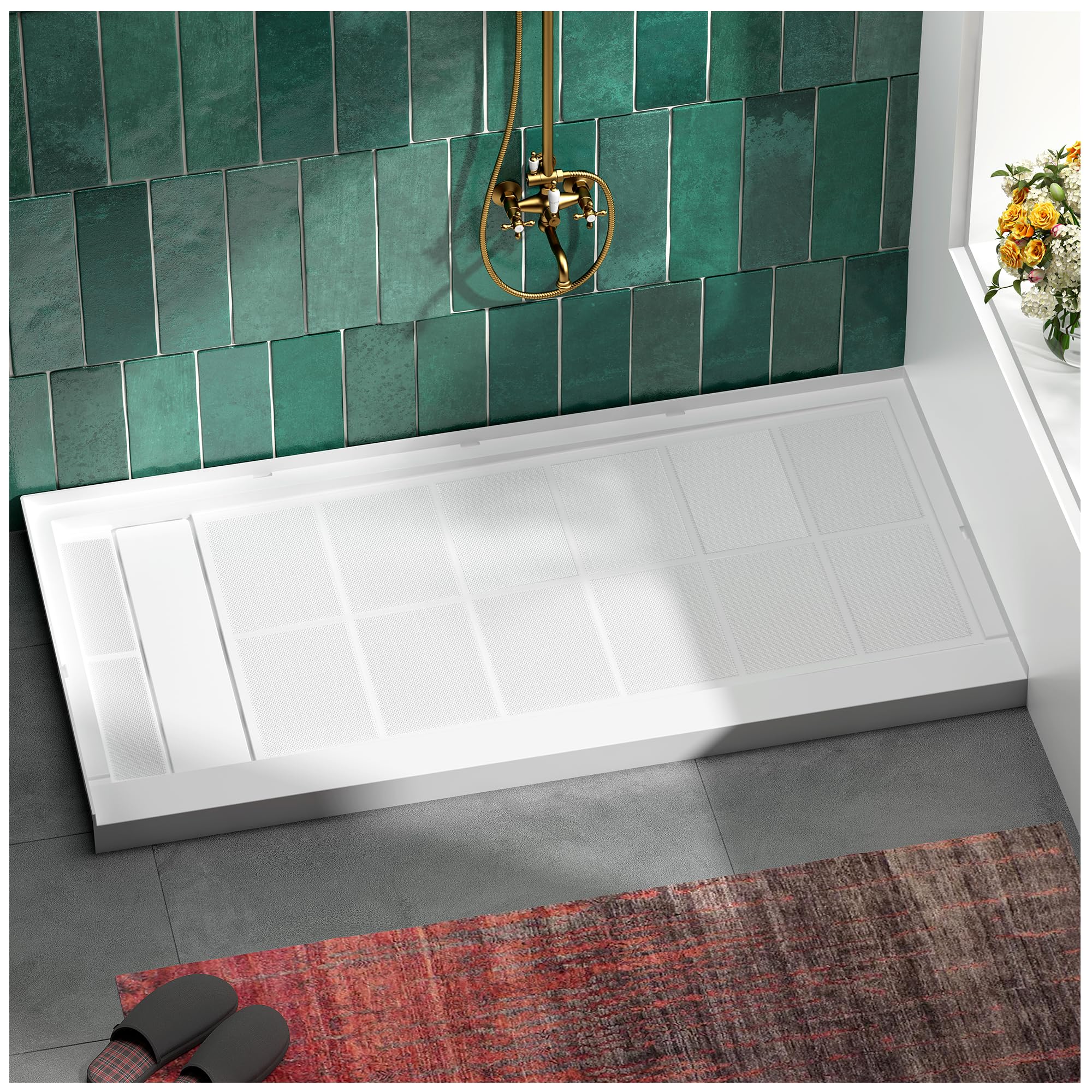 Shower Base 60 x 32 Single Threshold SMC Shower Pan