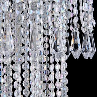 PAPAYA 3 Tiers Modern Sparkling Acrylic Beaded Hanging Chandelier Shade