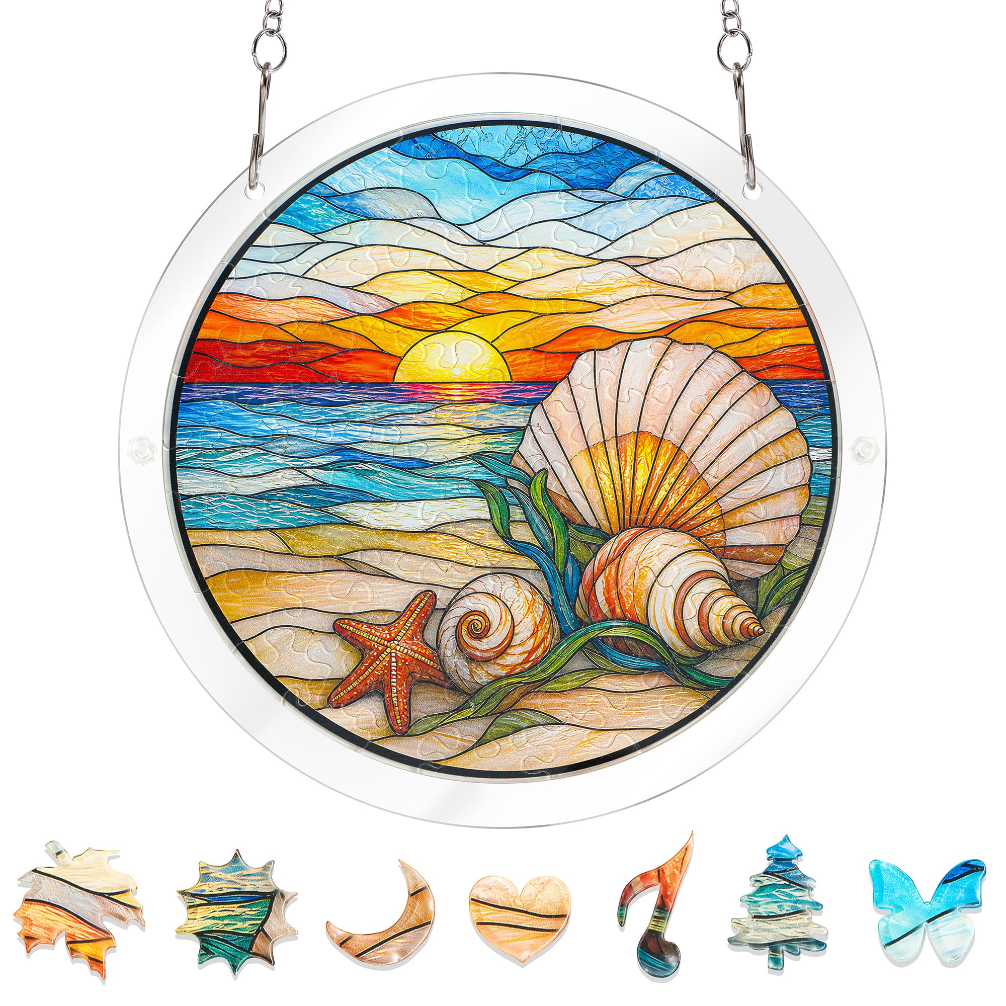 Acrylic Jigsaw Puzzle Suncatcher - Stained Glass Decor -18 Acrylic Jigsaw Puzzle Suncatcher - Stained Glass Decor -18